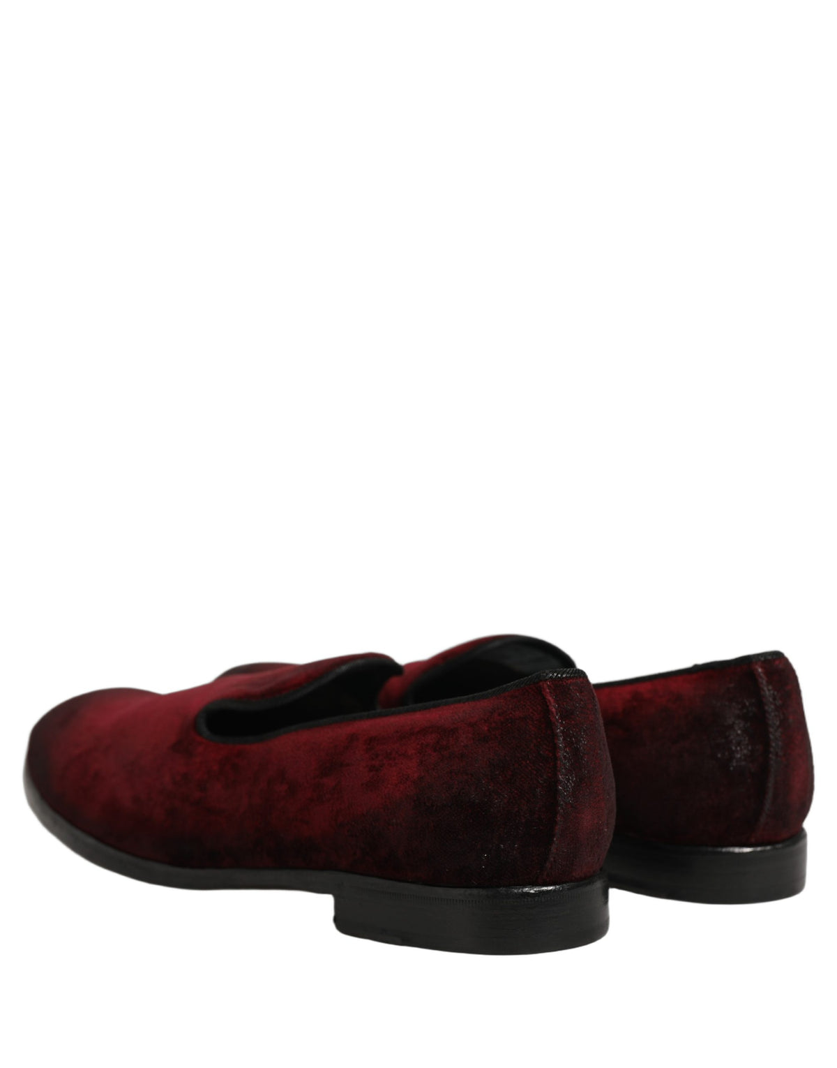 Dolce & Gabbana Maroon Suede Slip On Slippers Loafers Shoes