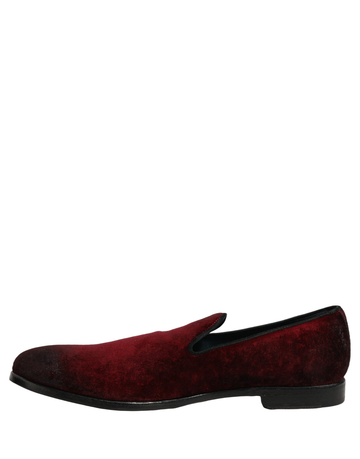 Dolce & Gabbana Maroon Suede Slip On Slippers Loafers Shoes
