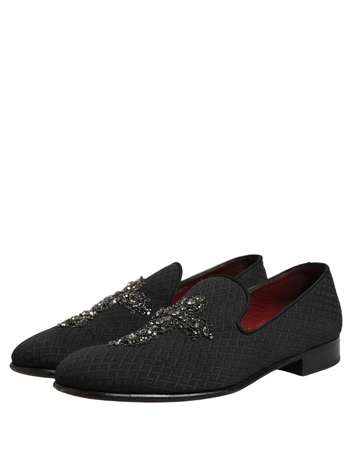 Dolce & Gabbana Black Suede Cross Slip On Men Loafers Shoes