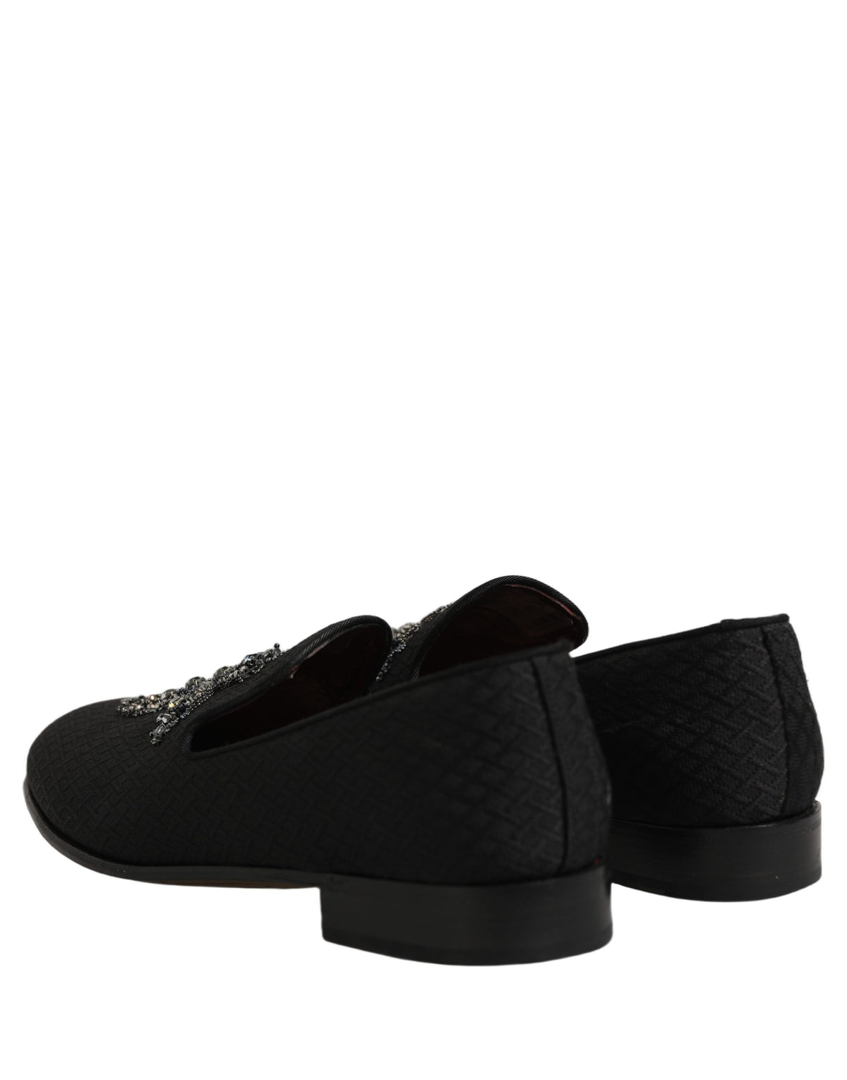 Dolce & Gabbana Black Suede Cross Slip On Men Loafers Shoes