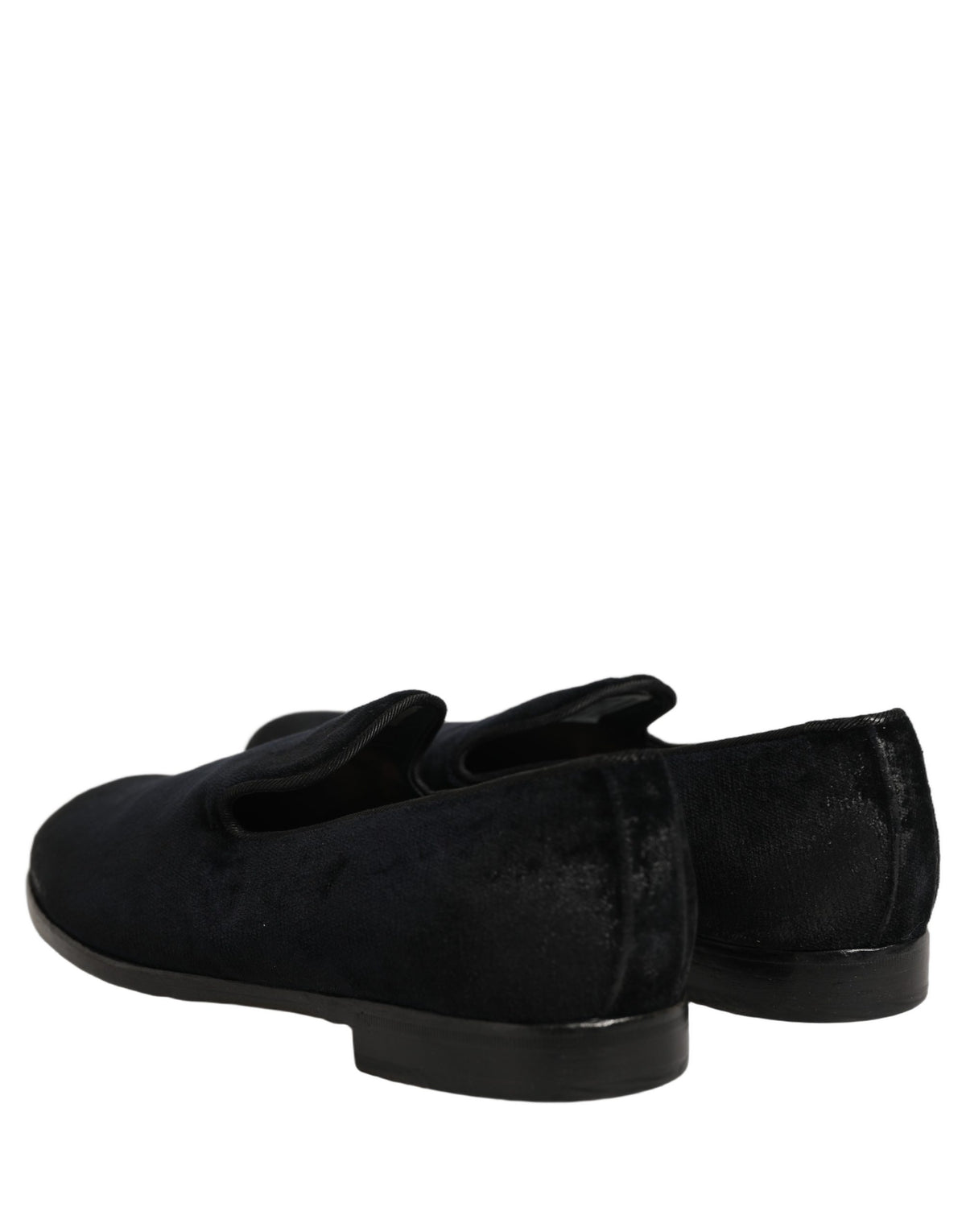 Dolce & Gabbana Black Suede Slip On Slippers Loafers Shoes