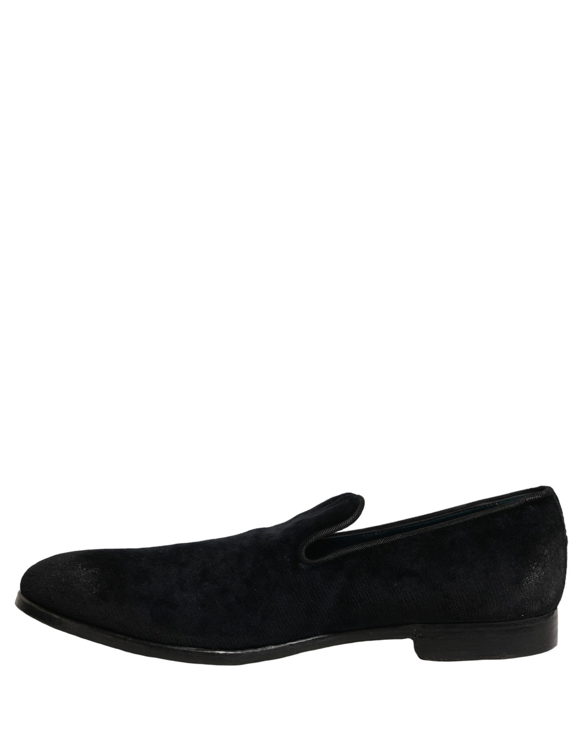 Dolce & Gabbana Black Suede Slip On Slippers Loafers Shoes