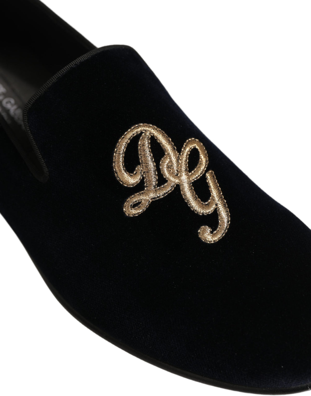 Dolce & Gabbana Black Suede DG Logo Slippers Men Loafers Shoes