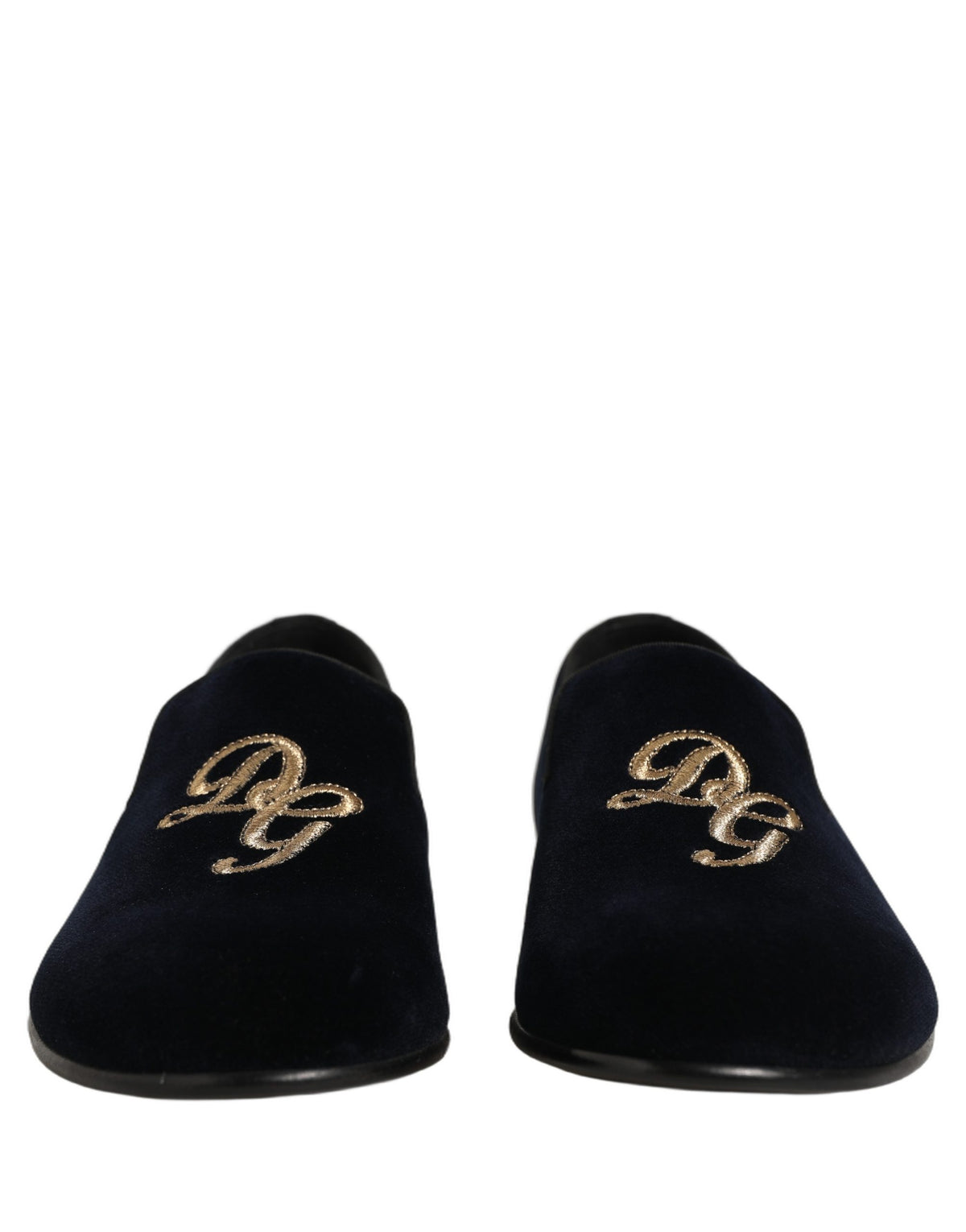 Dolce & Gabbana Black Suede DG Logo Slippers Men Loafers Shoes