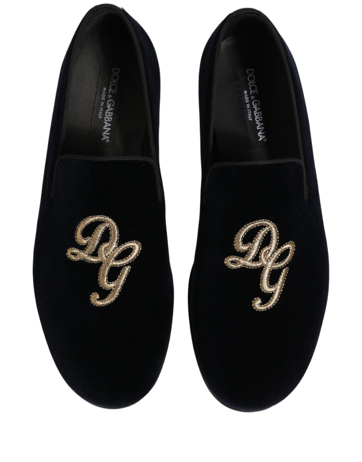 Dolce & Gabbana Black Suede DG Logo Slippers Men Loafers Shoes