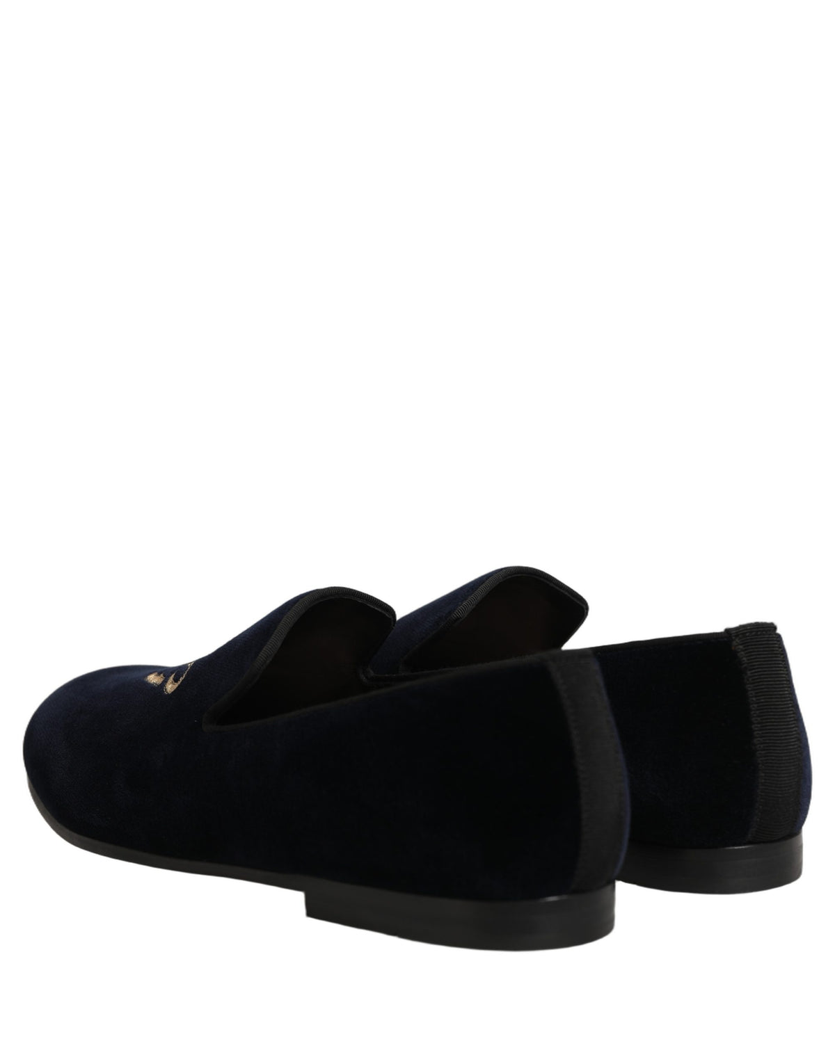 Dolce & Gabbana Black Suede DG Logo Slippers Men Loafers Shoes