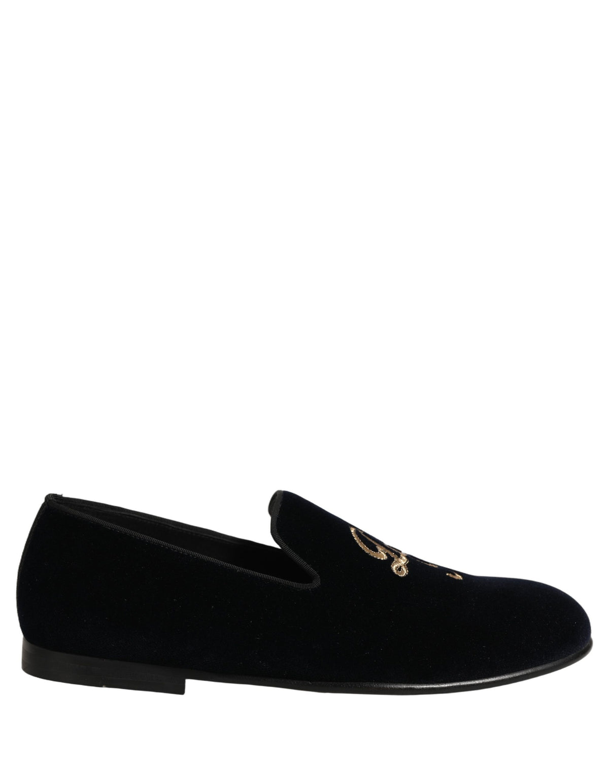 Dolce & Gabbana Black Suede DG Logo Slippers Men Loafers Shoes