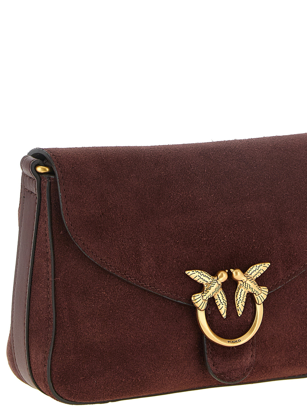 PINKO Bordeaux Calfskin Crossbody Bag