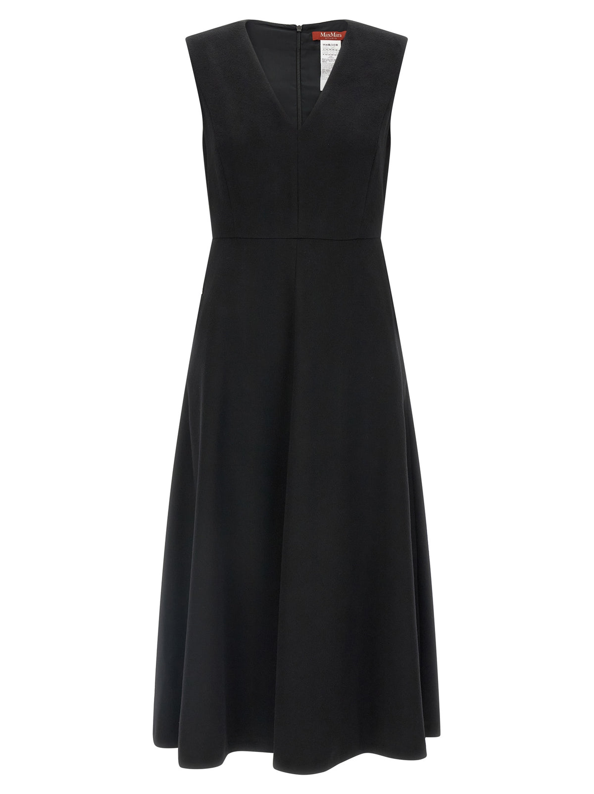 Max Mara Black Wool Midi Dress
