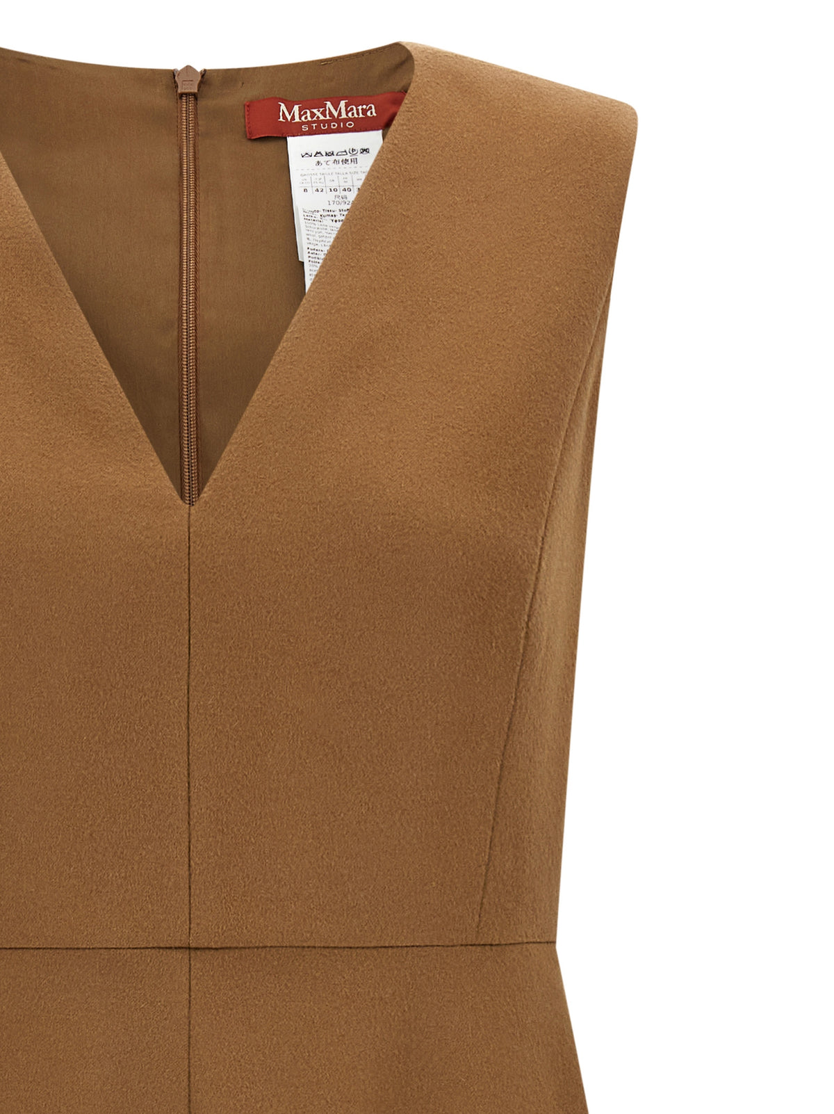 Max Mara Brown Wool Midi Dress