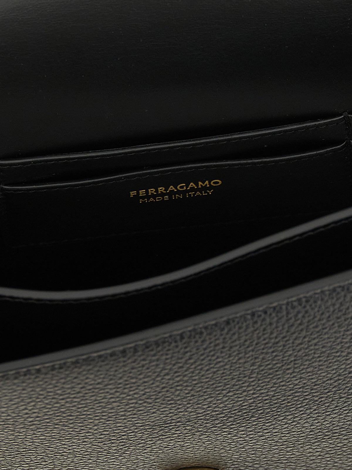 Ferragamo Black Calfskin Crossbody Bag