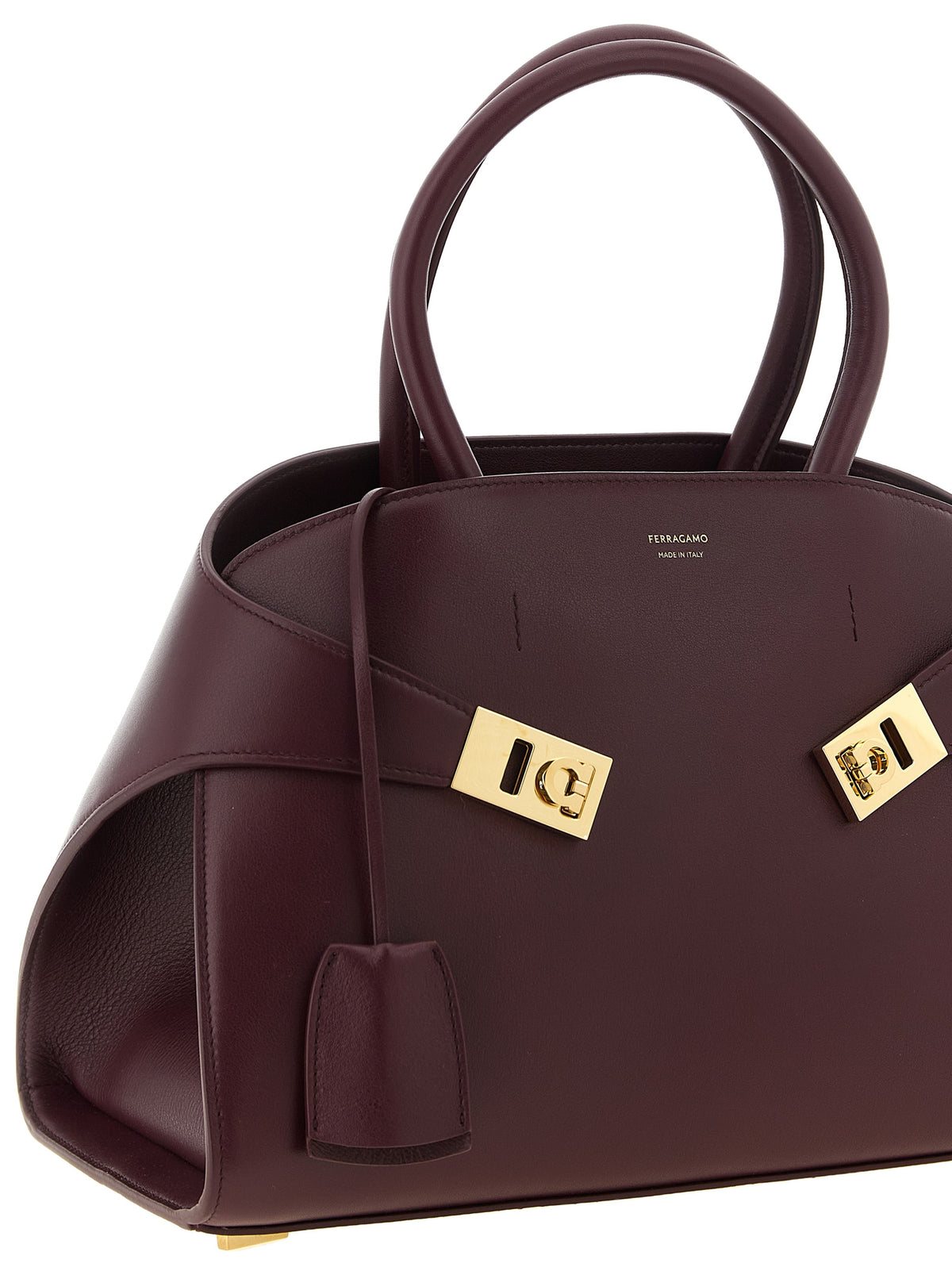 Ferragamo Bordeaux Calfskin Handbag