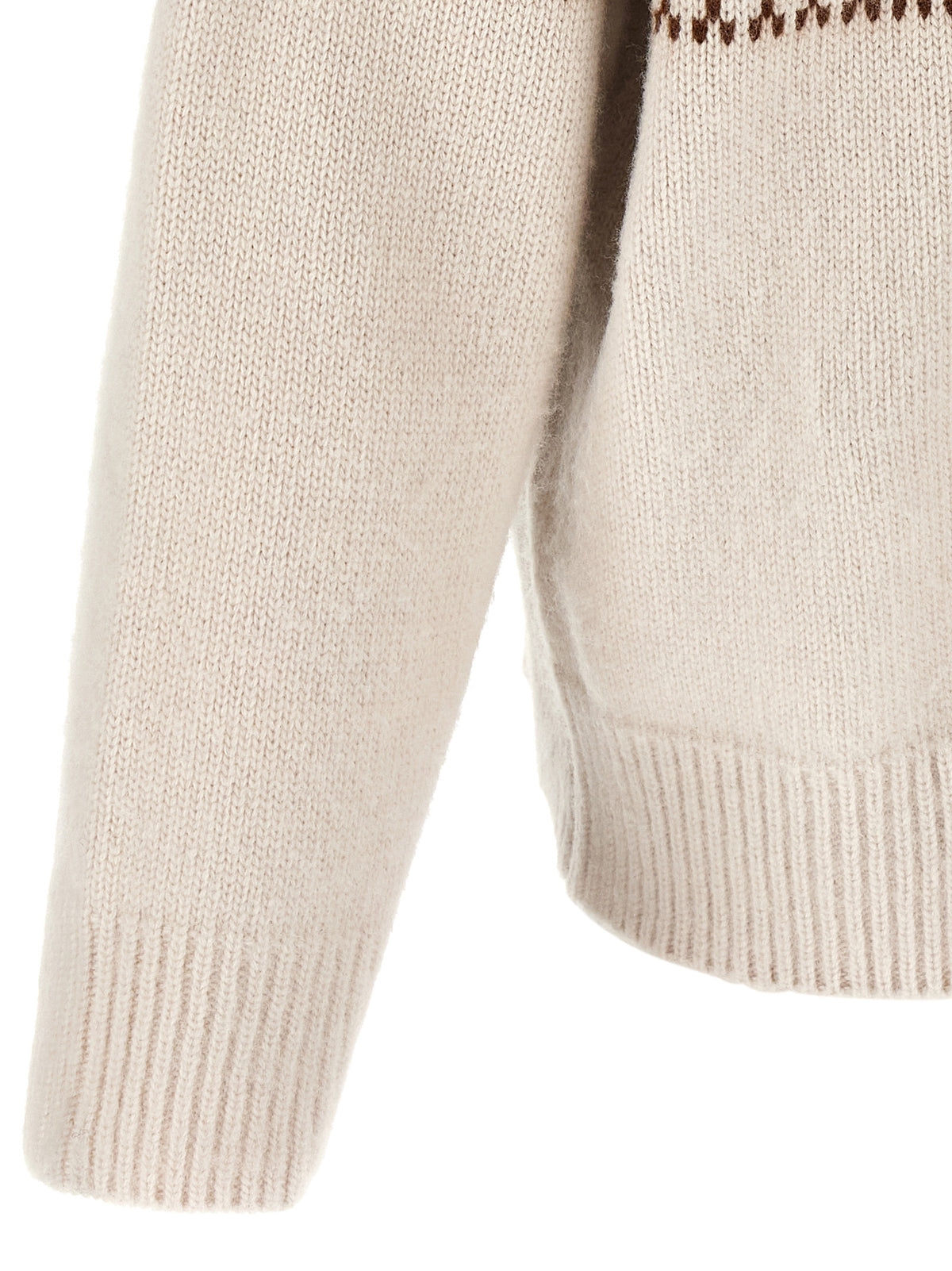 Kiton White Wool Cardigan