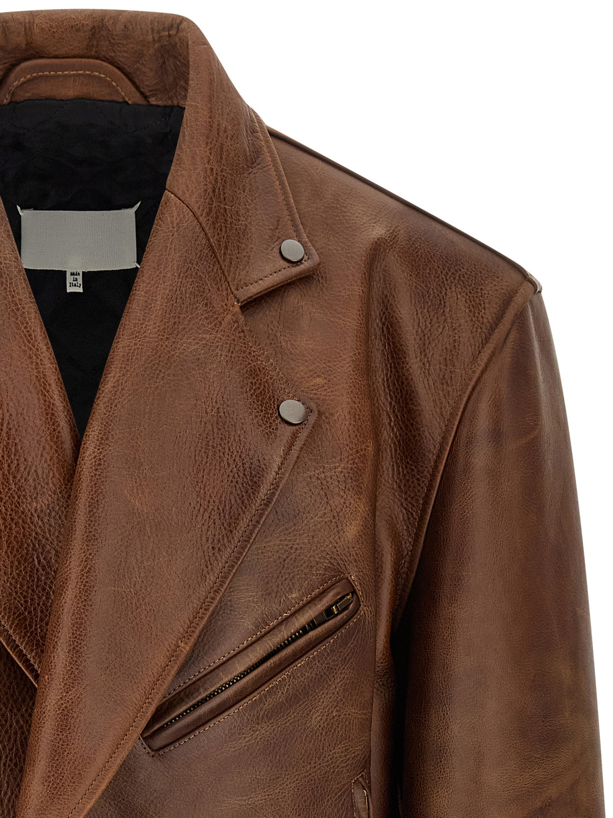 Maison Margiela Brown Calfskin Leather Jacket