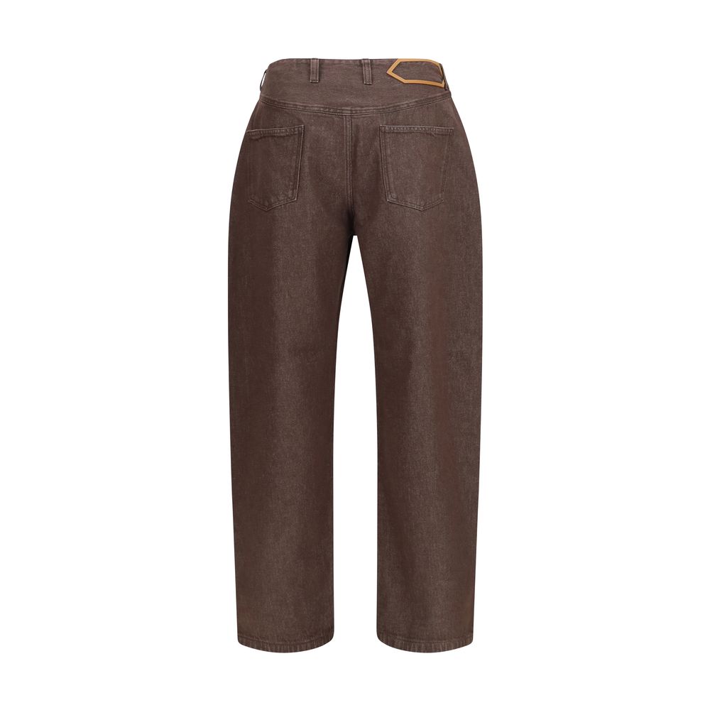Jacquemus Brown Polyester Straight-Leg Jeans