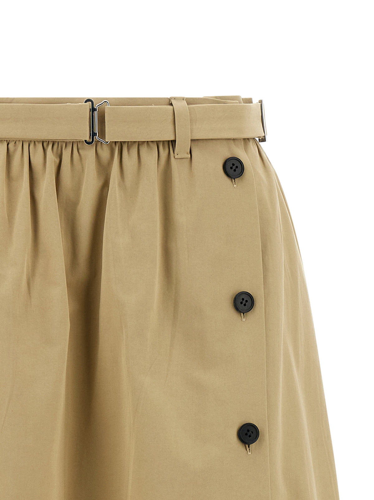 Prada Beige Cotton Midi Skirt