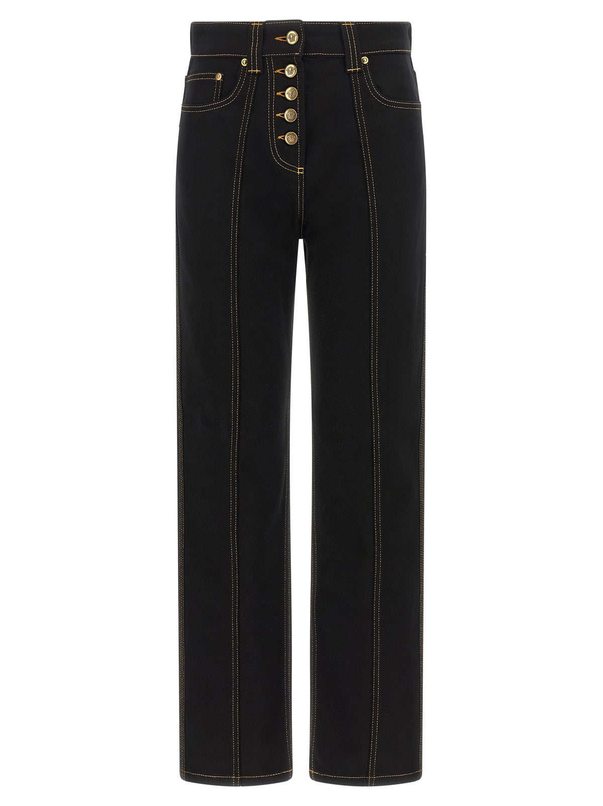 Versace Black Cotton High-Waisted Jean