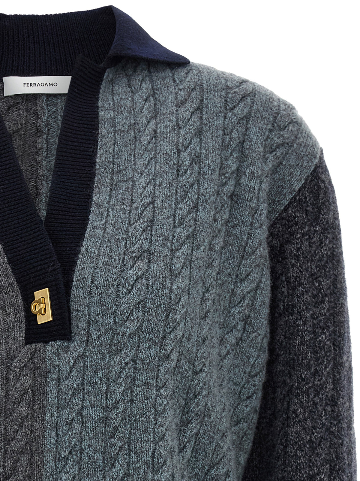 Ferragamo Multicolor Virgin Wool Cardigan