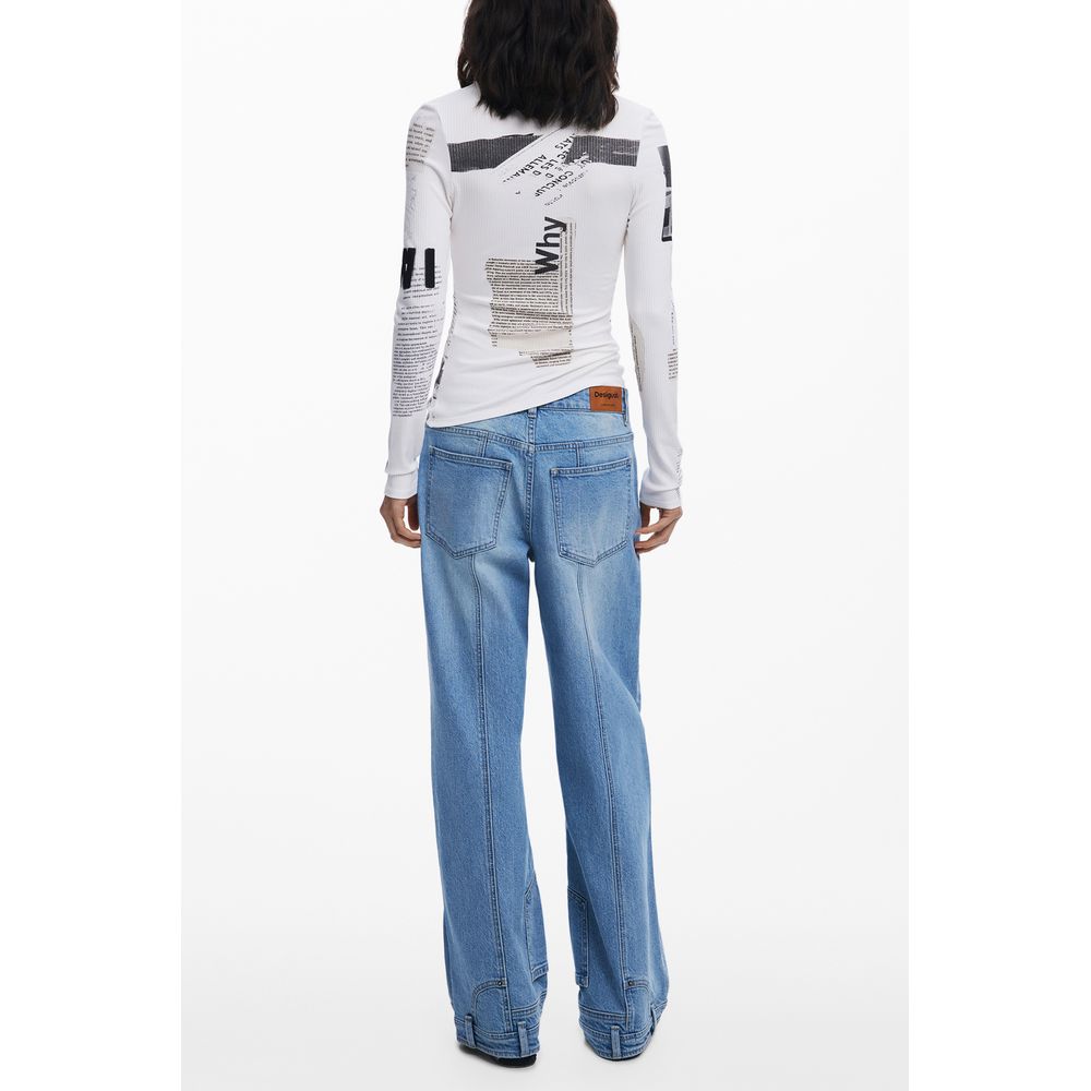 Desigual White Viscose Women T-Shirt
