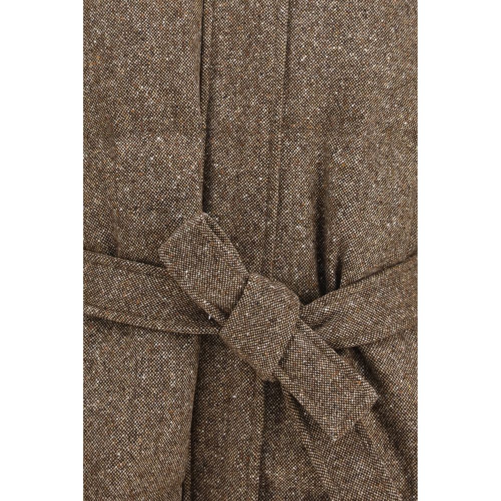 Brunello Cucinelli Brown Wool Oves Aries Coat