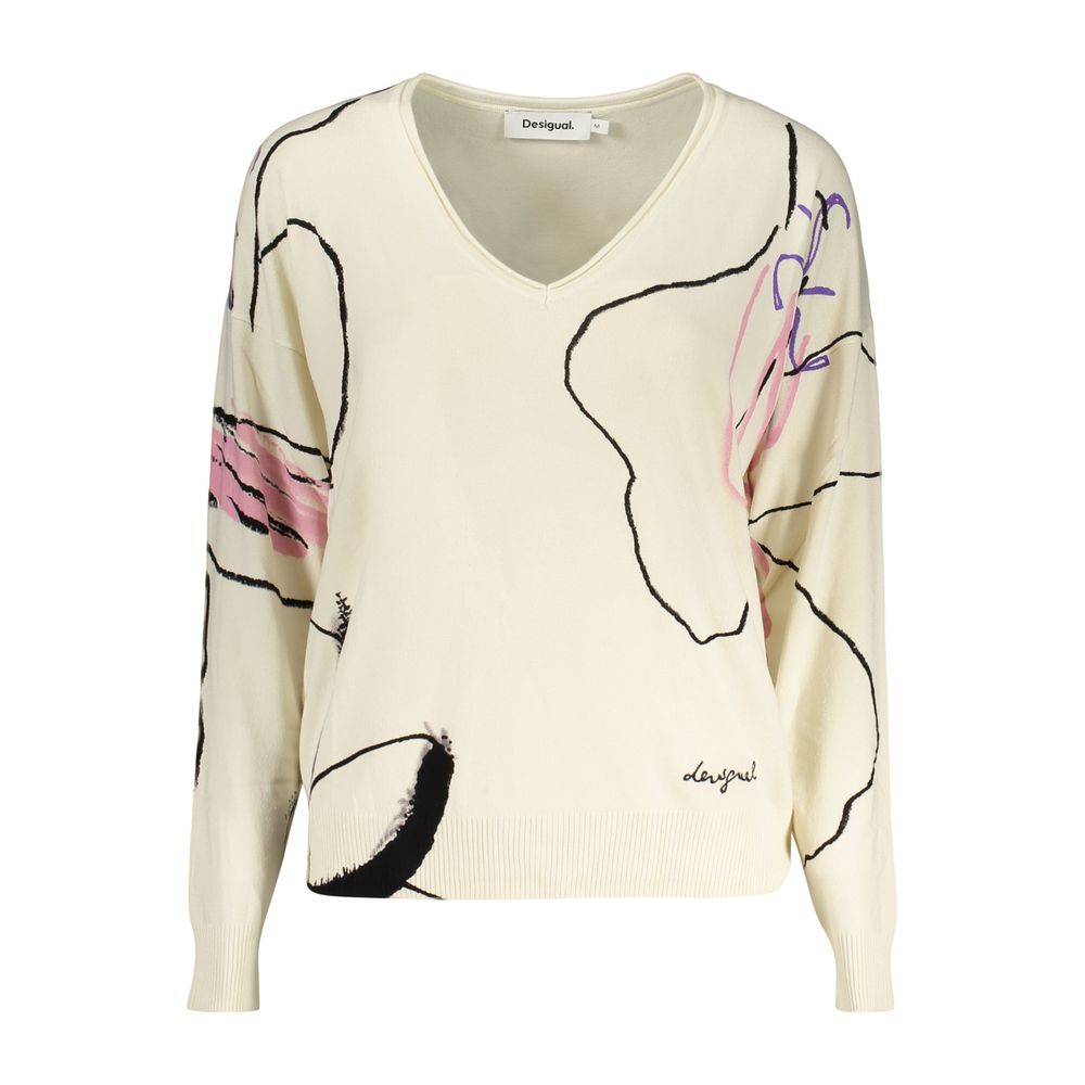 Desigual White Viscose Sweatshirt