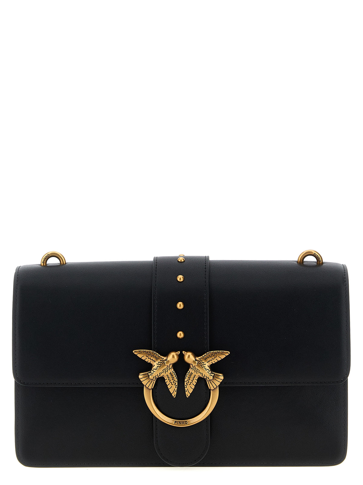 PINKO Black Goatskin Crossbody Bag
