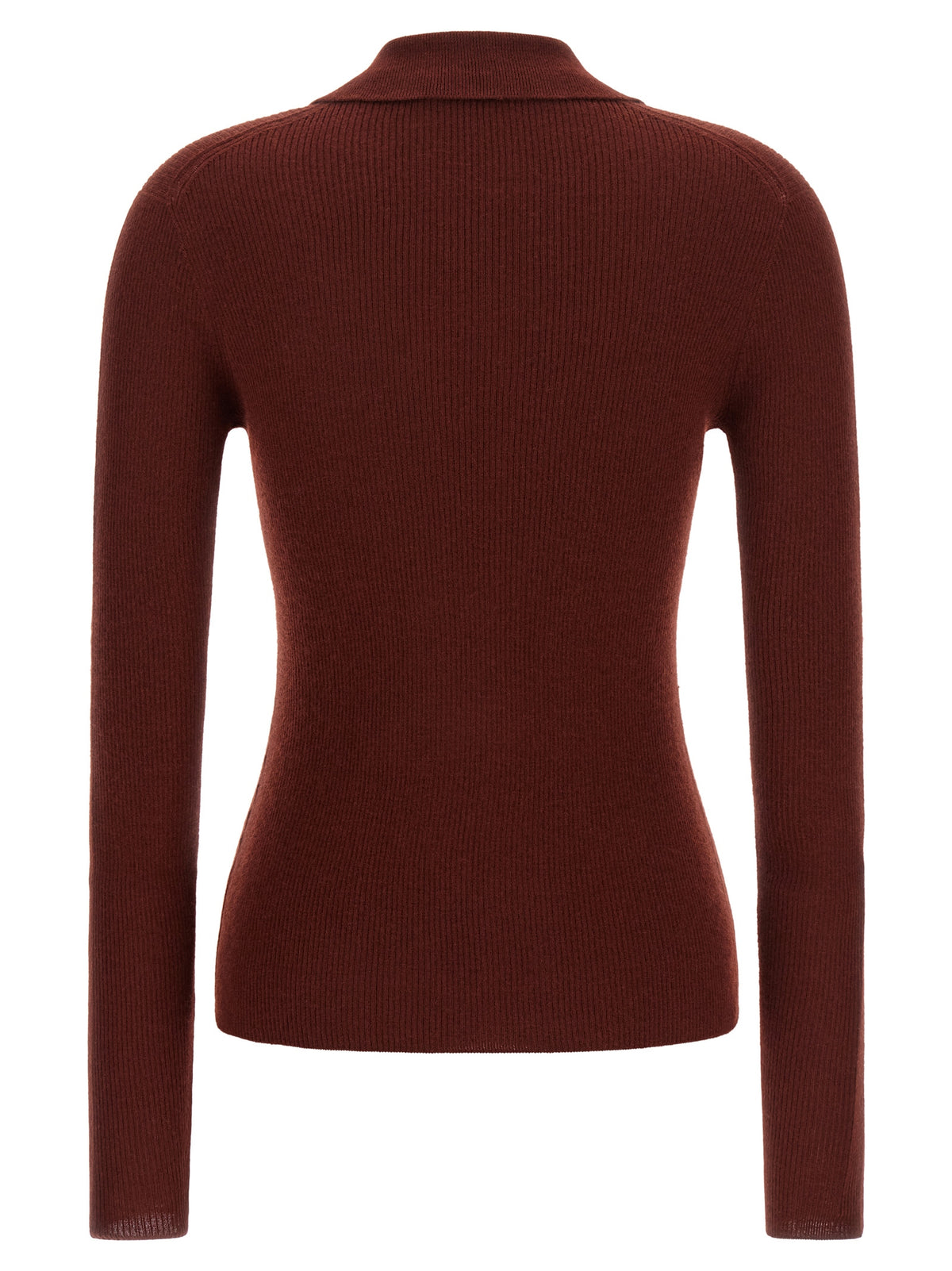 Max Mara Bordeaux Cashmere Polo Shirt