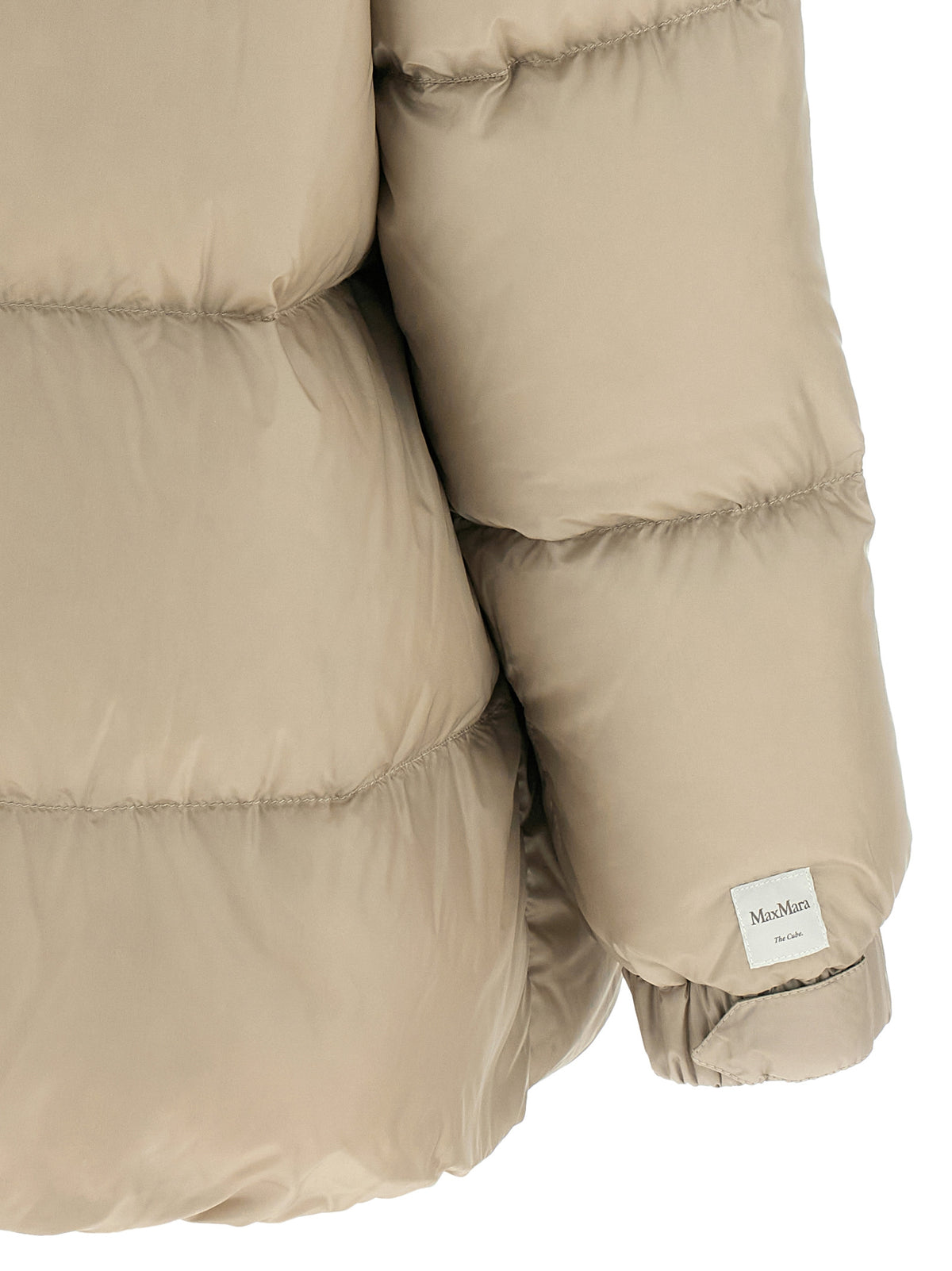 Max Mara Beige Polyester Full-Length Jacket
