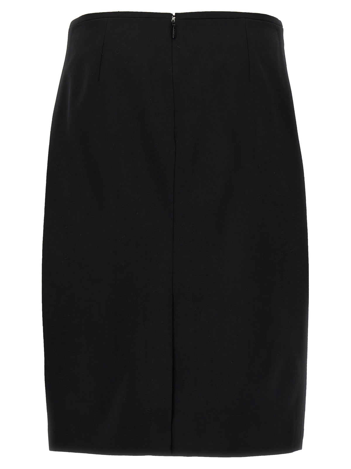 Versace Black Virgin Wool Midi Skirt