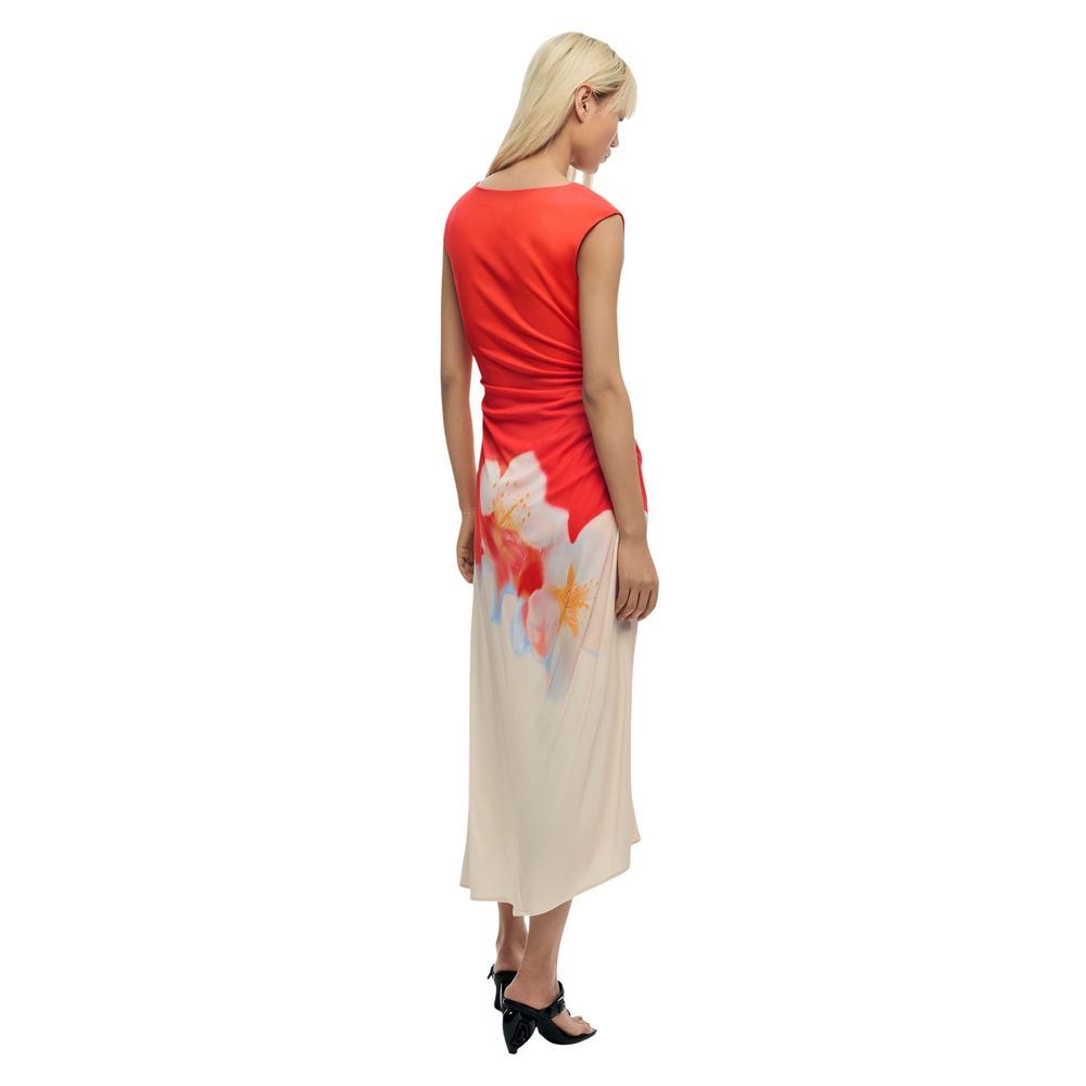 Desigual Orange Viscose Long Dress