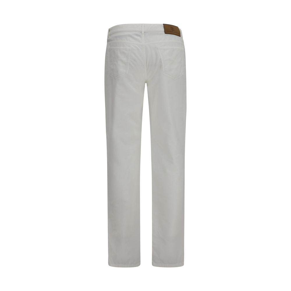 Brunello Cucinelli White Cotton Casual Pants