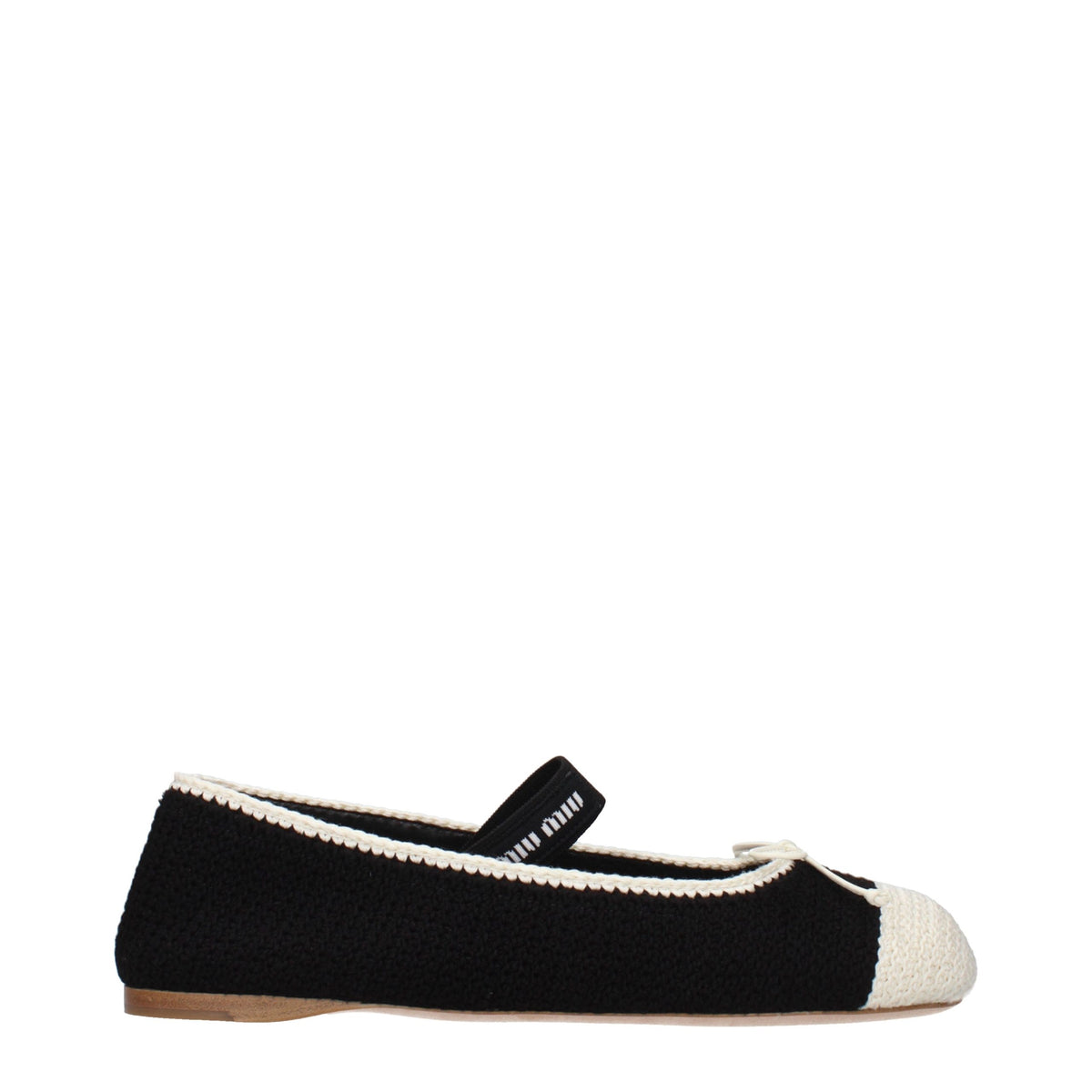 Miu Miu Black Fabric Ballet Flats