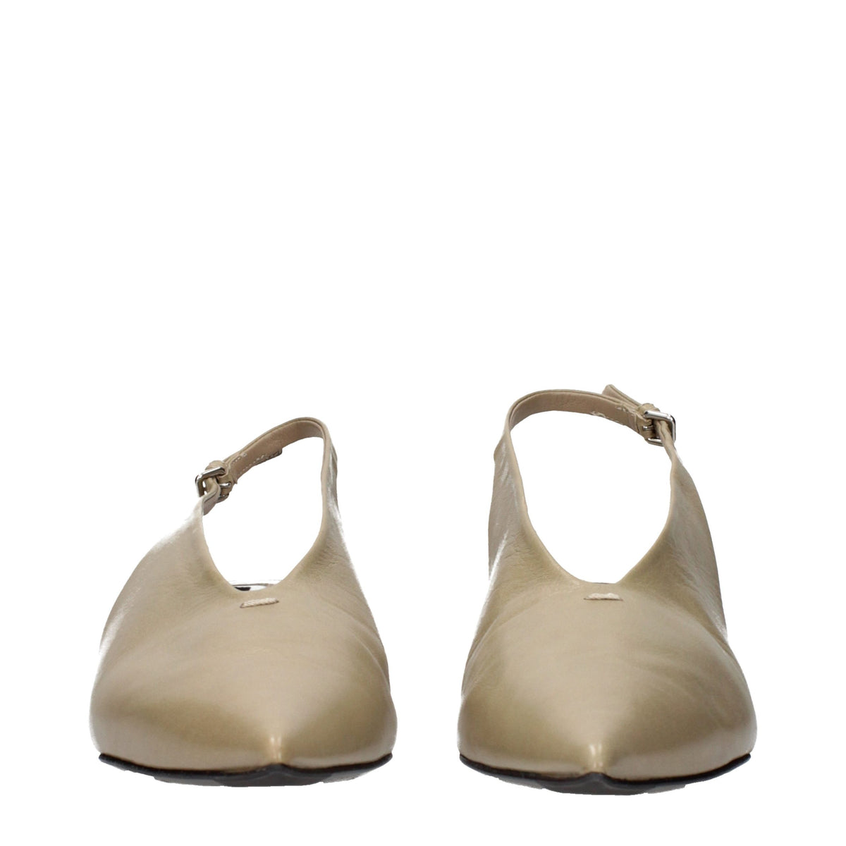 Jil Sander Beige Leather Mid Heel Pumps