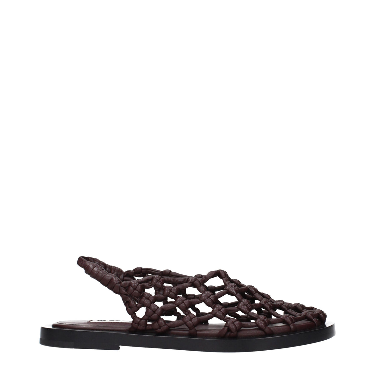 Jil Sander Brown Leather Flat Sandals