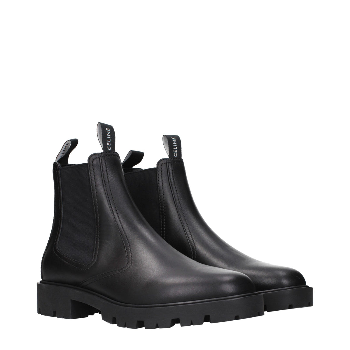 Celine Black Leather Ankle Boots