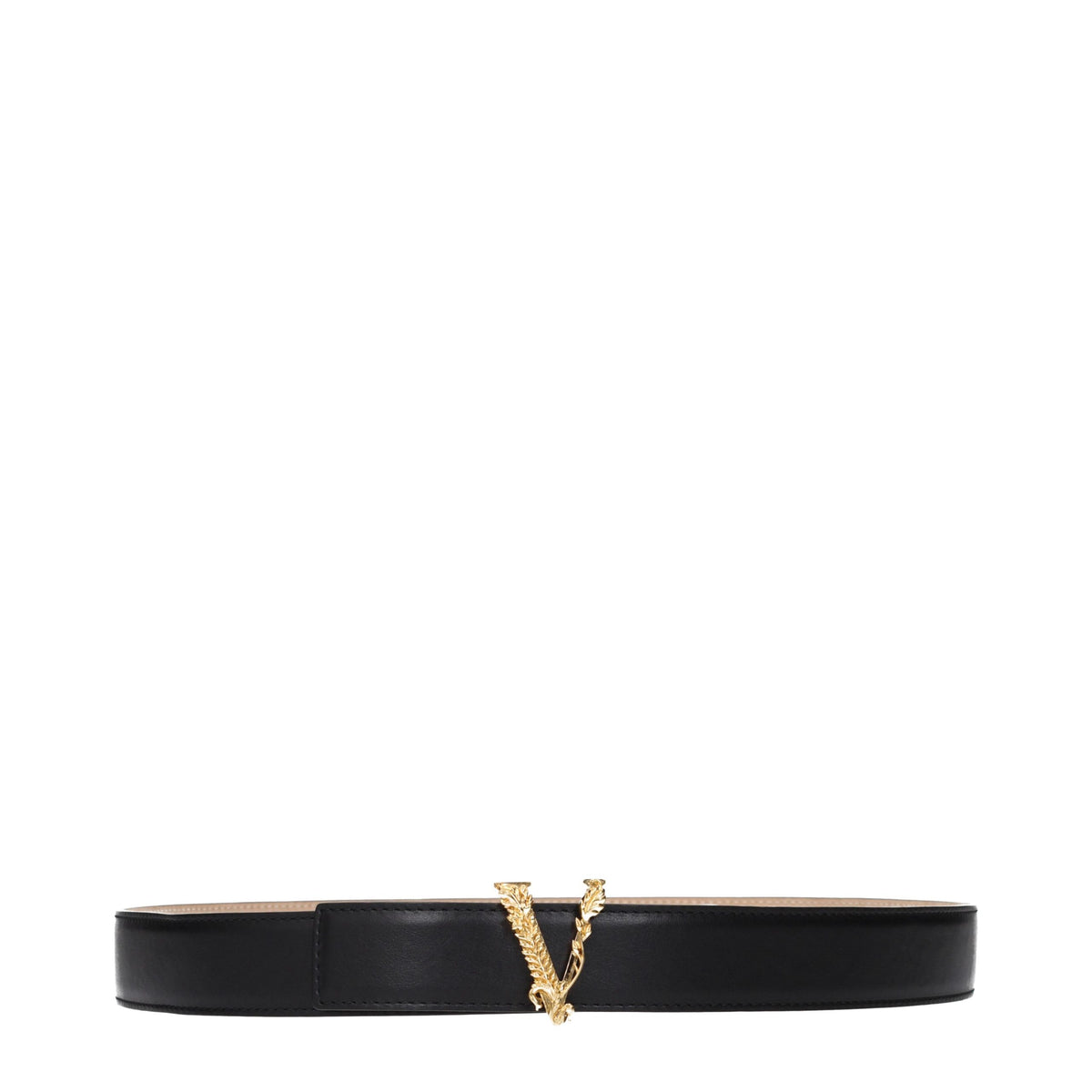 Versace Black Leather Regular Belt