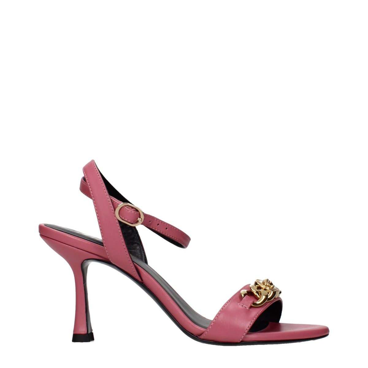 Versace Pink Leather Stiletto Heel Sandals