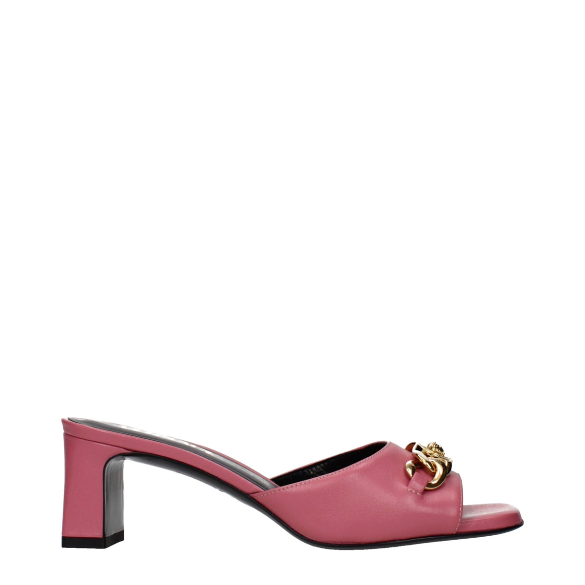 Versace Pink Leather Flat Sandals
