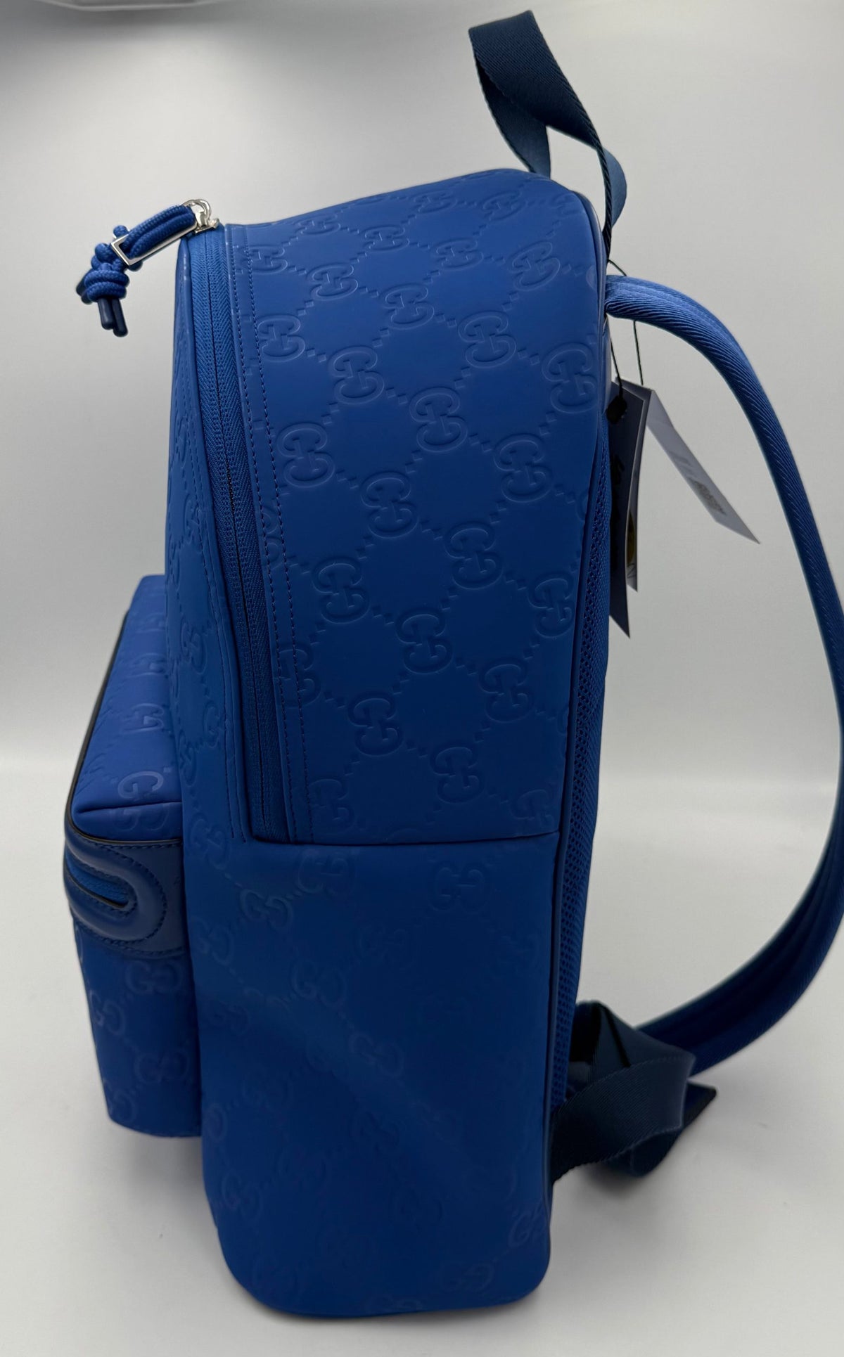 Gucci GUCCI GG Leather Blue Backpack