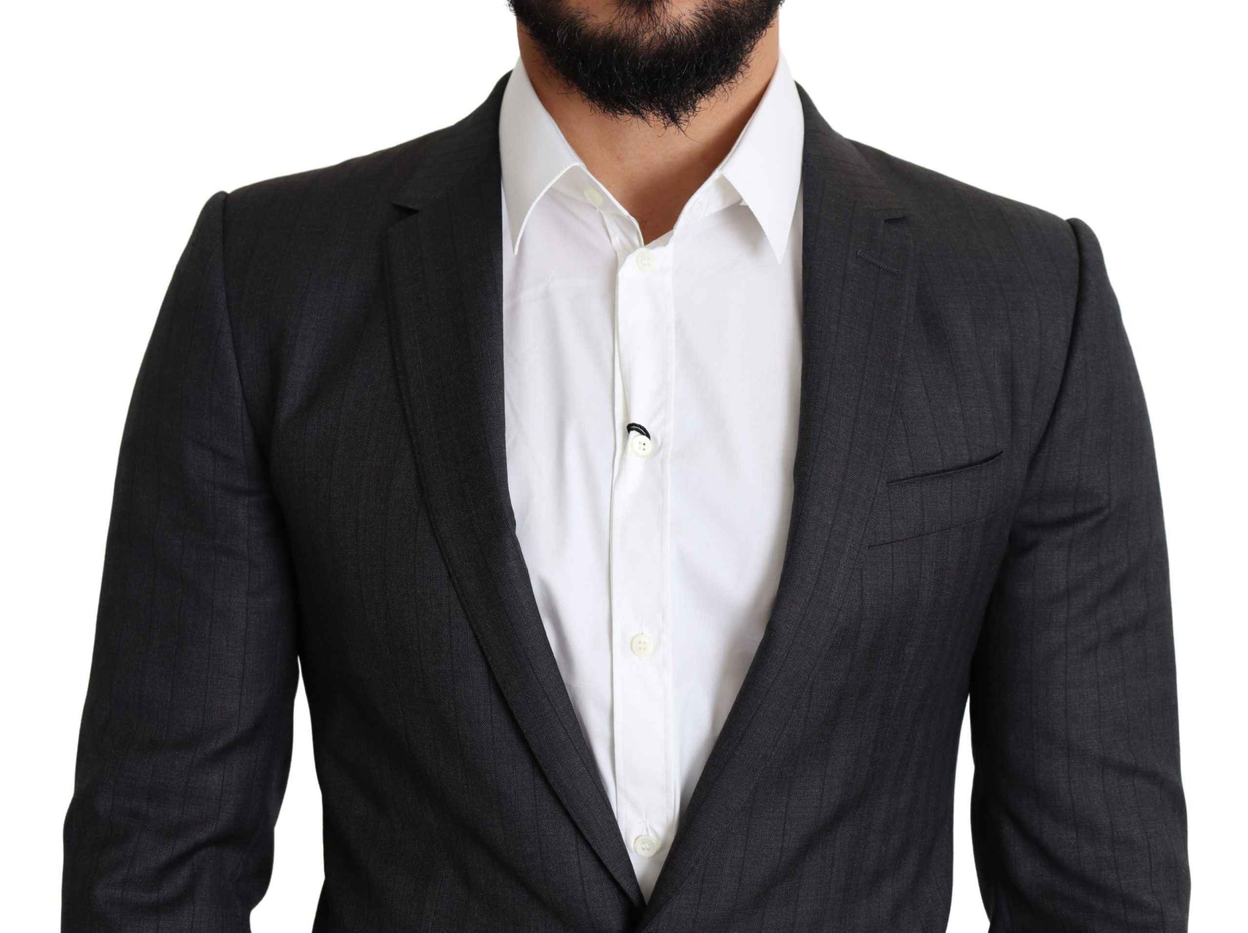 Dolce & Gabbana Black Wool Single Breasted Coat MARTINI Blazer