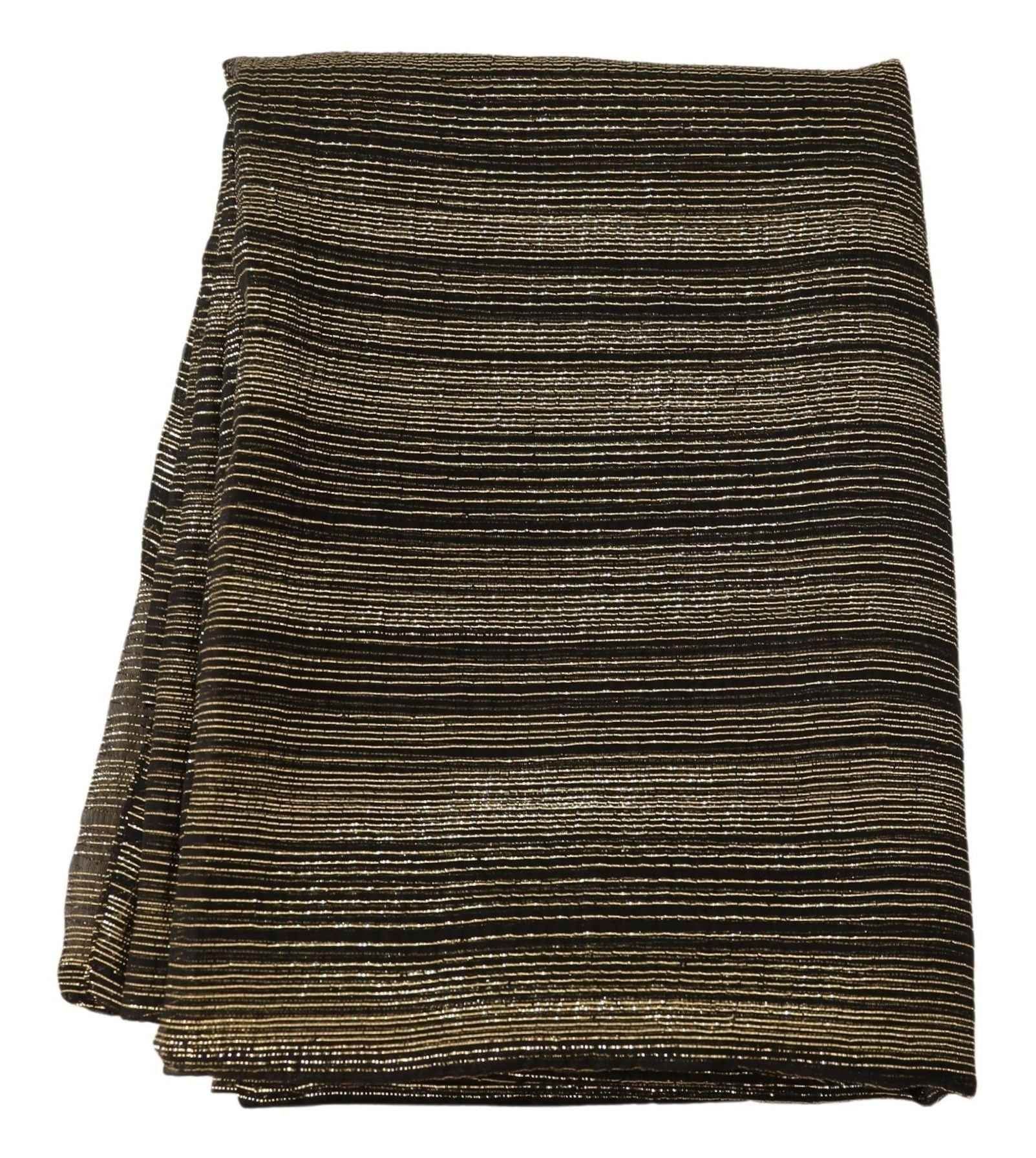Dolce & Gabbana Metallic Gold Silk Stretch Shawl Wrap Scarf