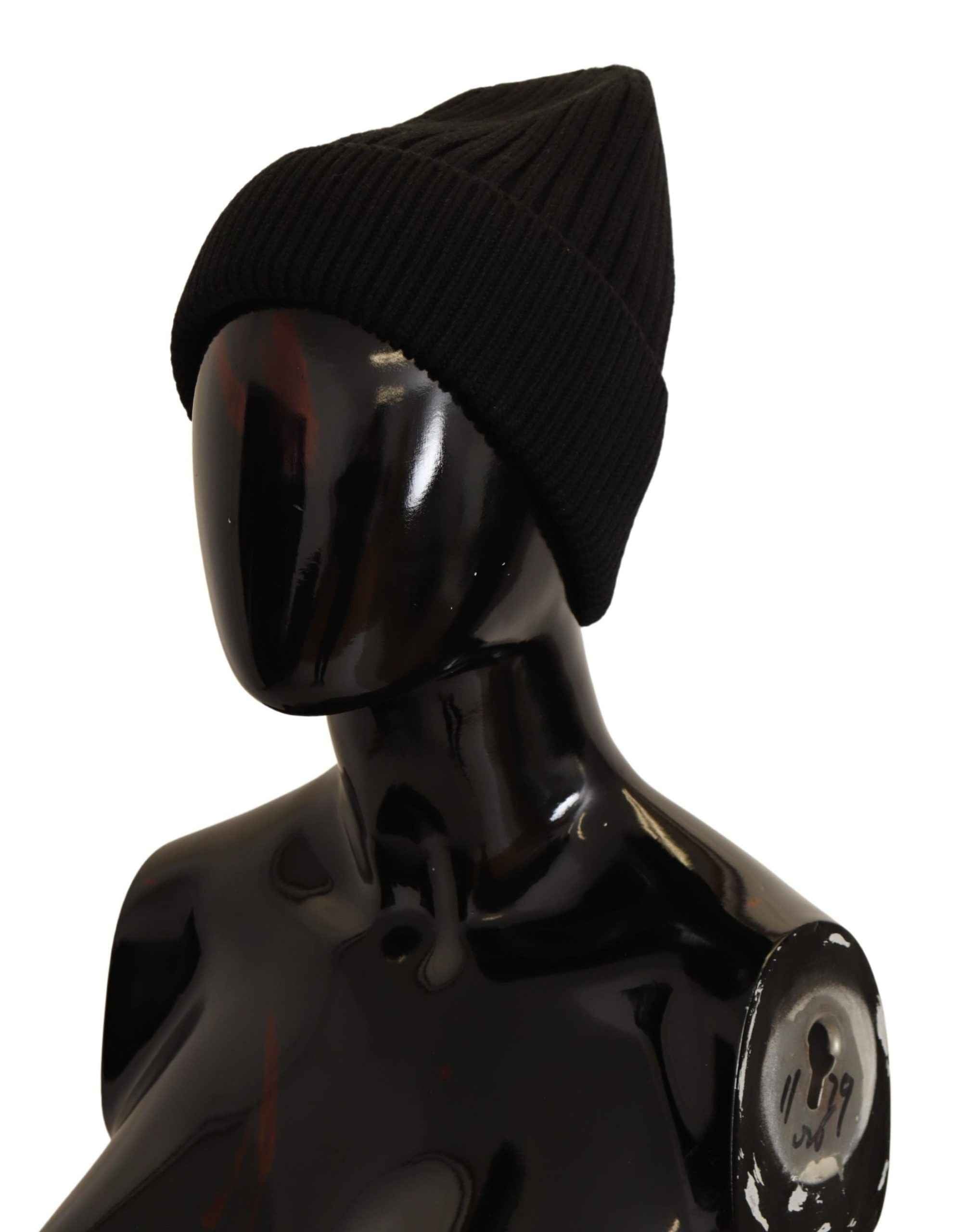 Dolce & Gabbana Black Wool Knit Women Winter Hat