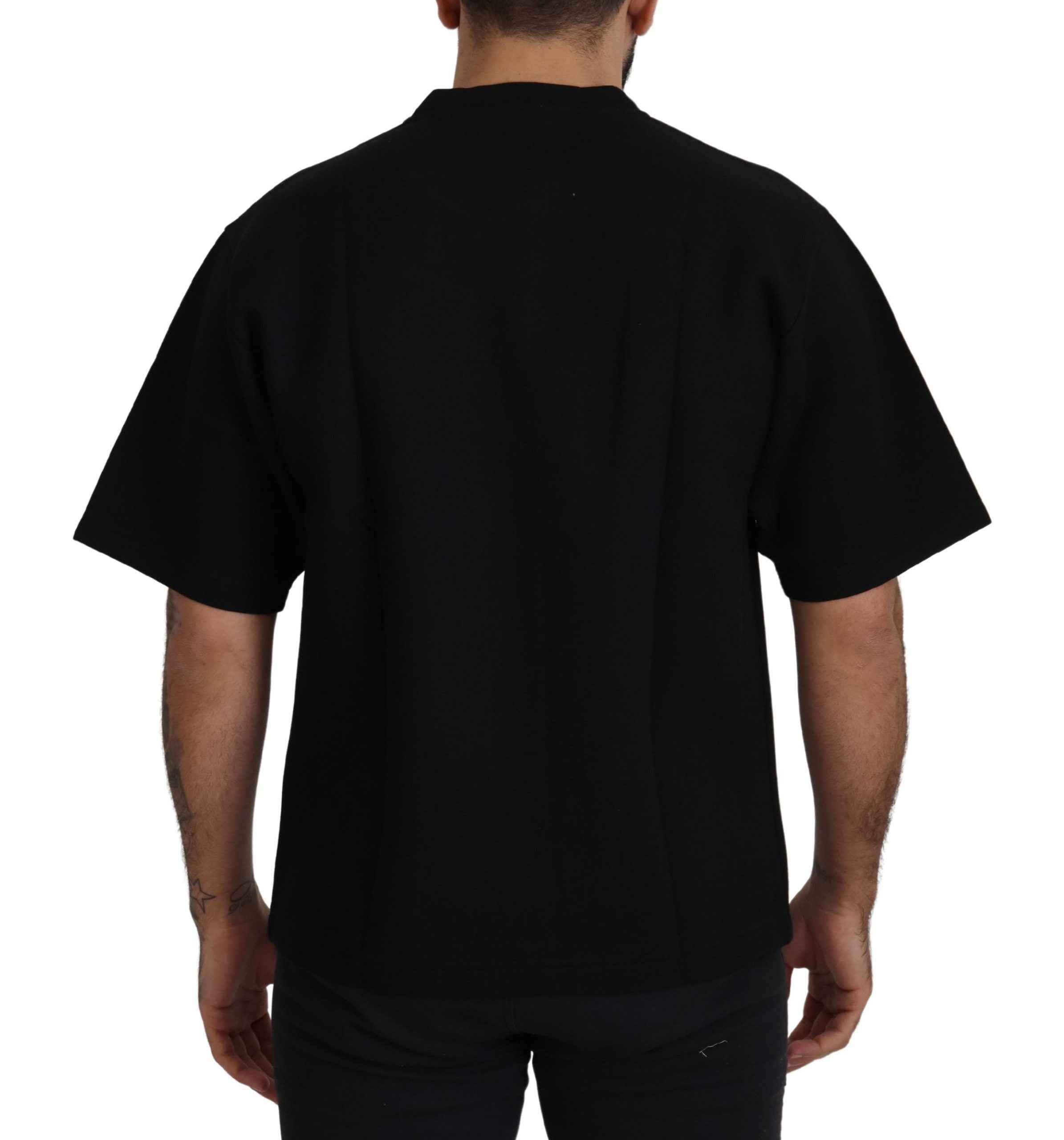 Dolce & Gabbana Black Logo Cotton Crewneck T-shirt