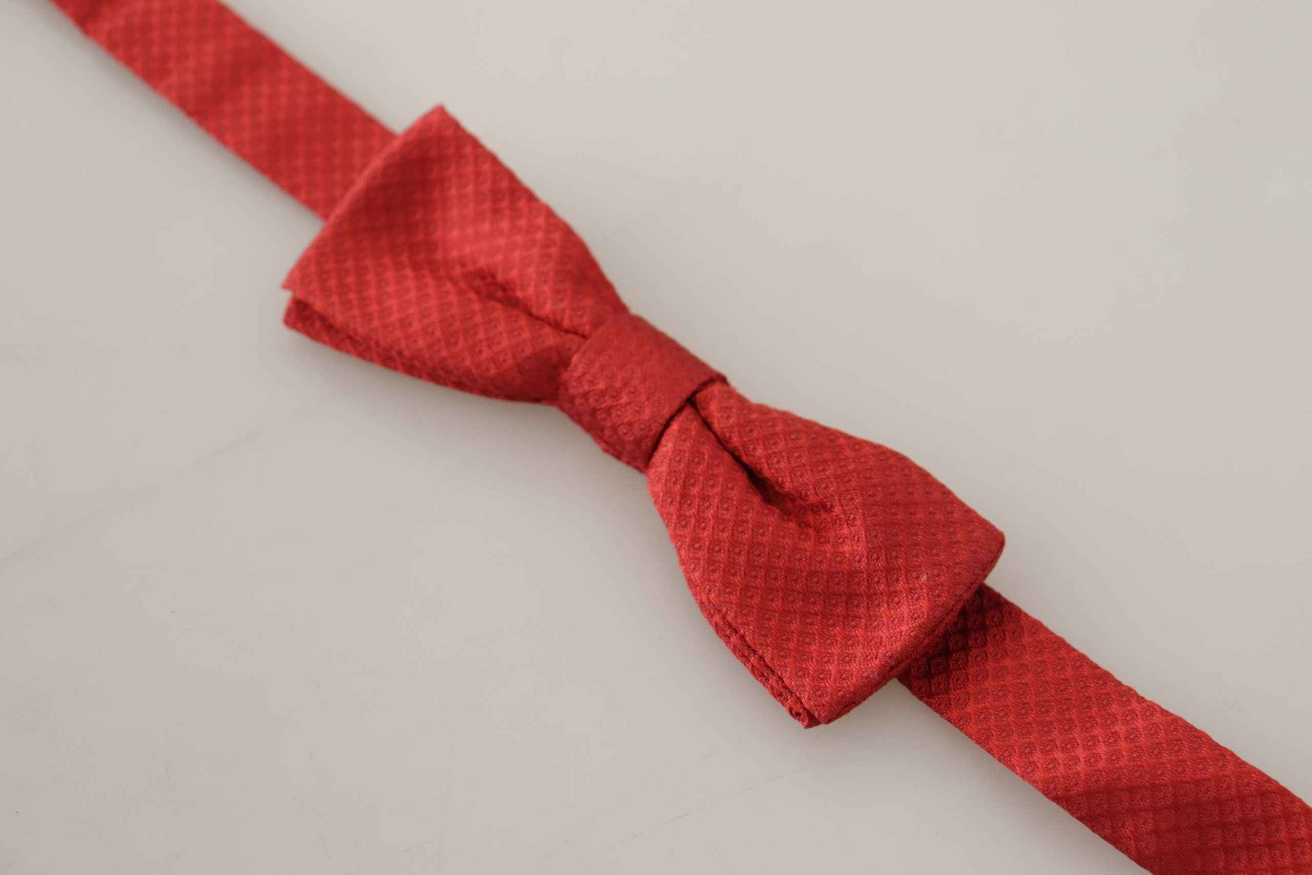 Dolce & Gabbana Red 100% Silk Adjustable Neck Papillon Tie