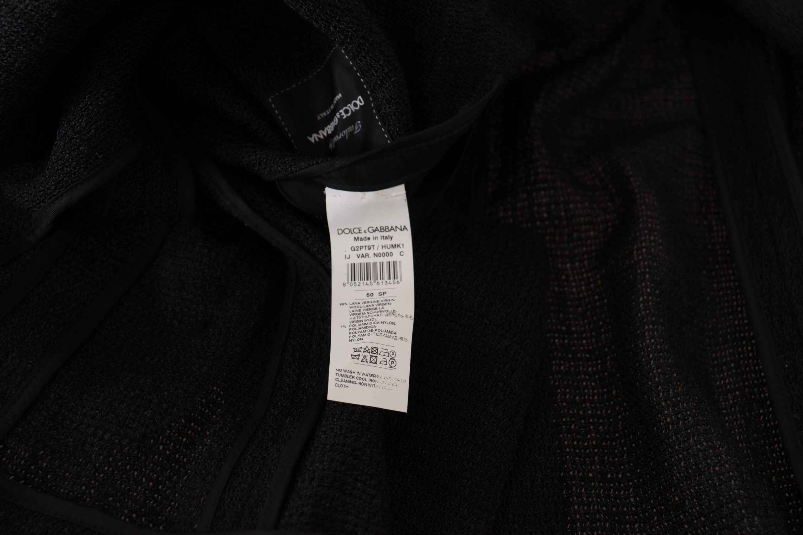 Dolce & Gabbana Black Single Breasted Coat Men Blazer