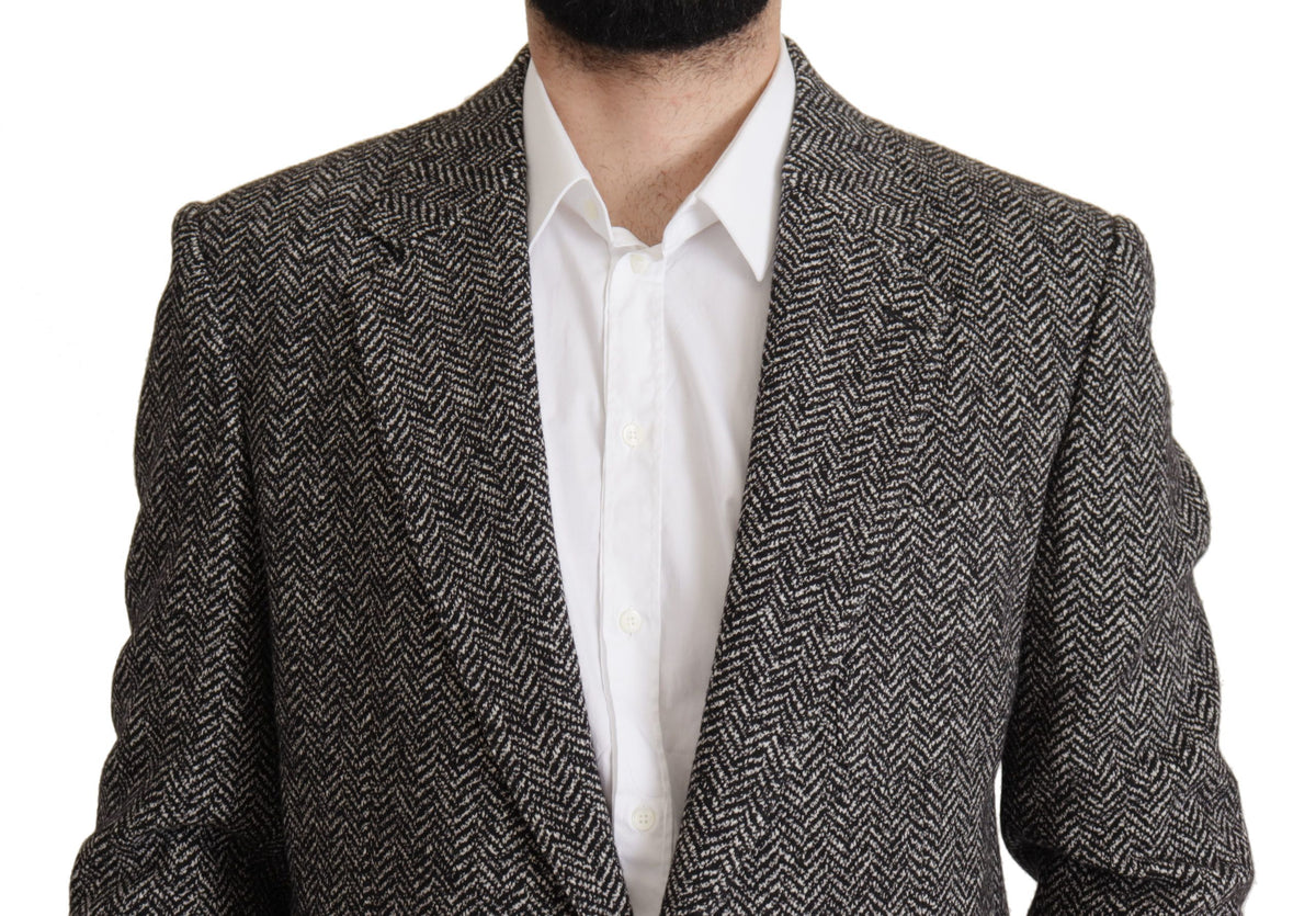 Dolce & Gabbana Gray Cotton Single Breasted Fantasy Blazer
