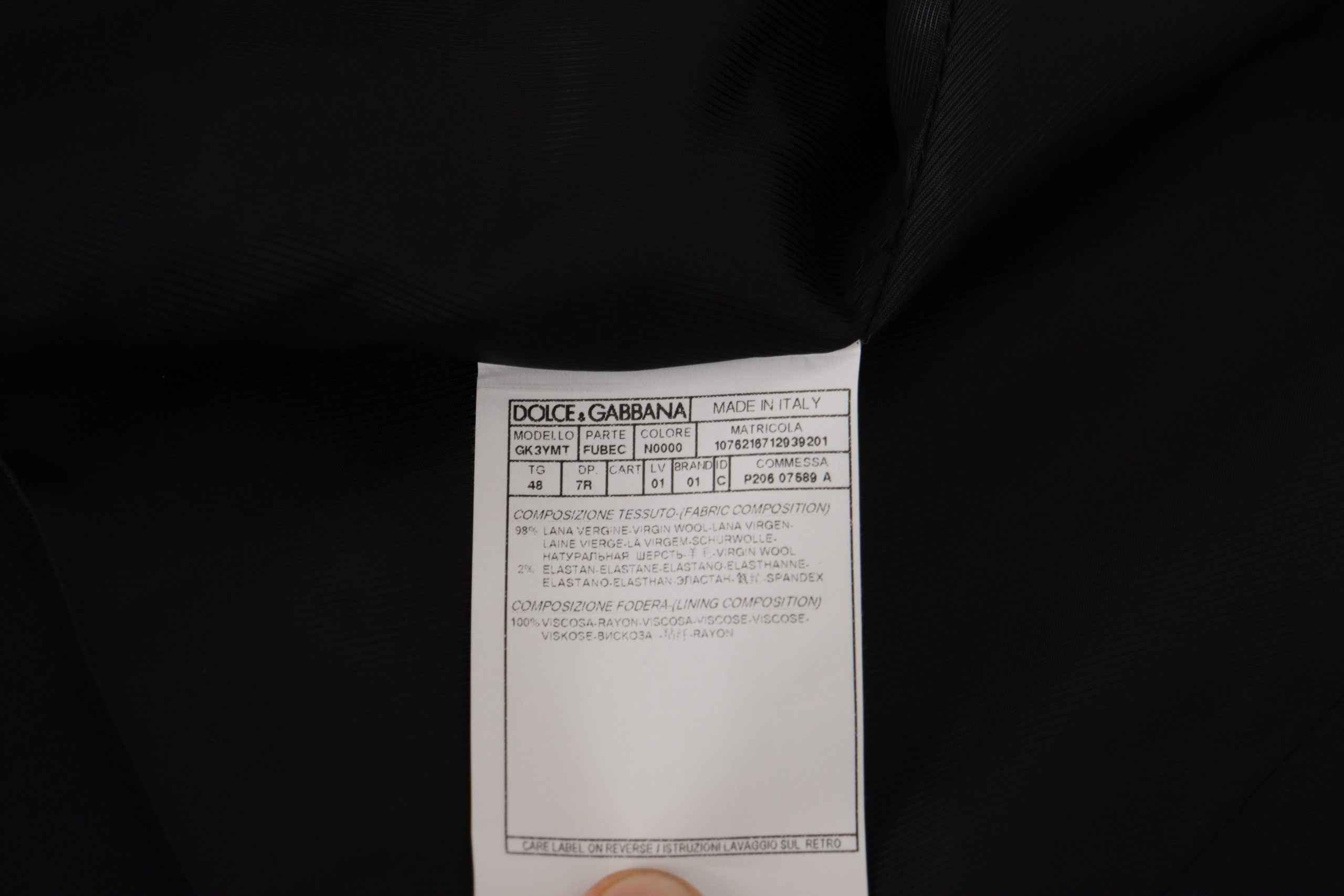 Dolce & Gabbana Black Jacket Vest 2 Piece MARTINI Blazer
