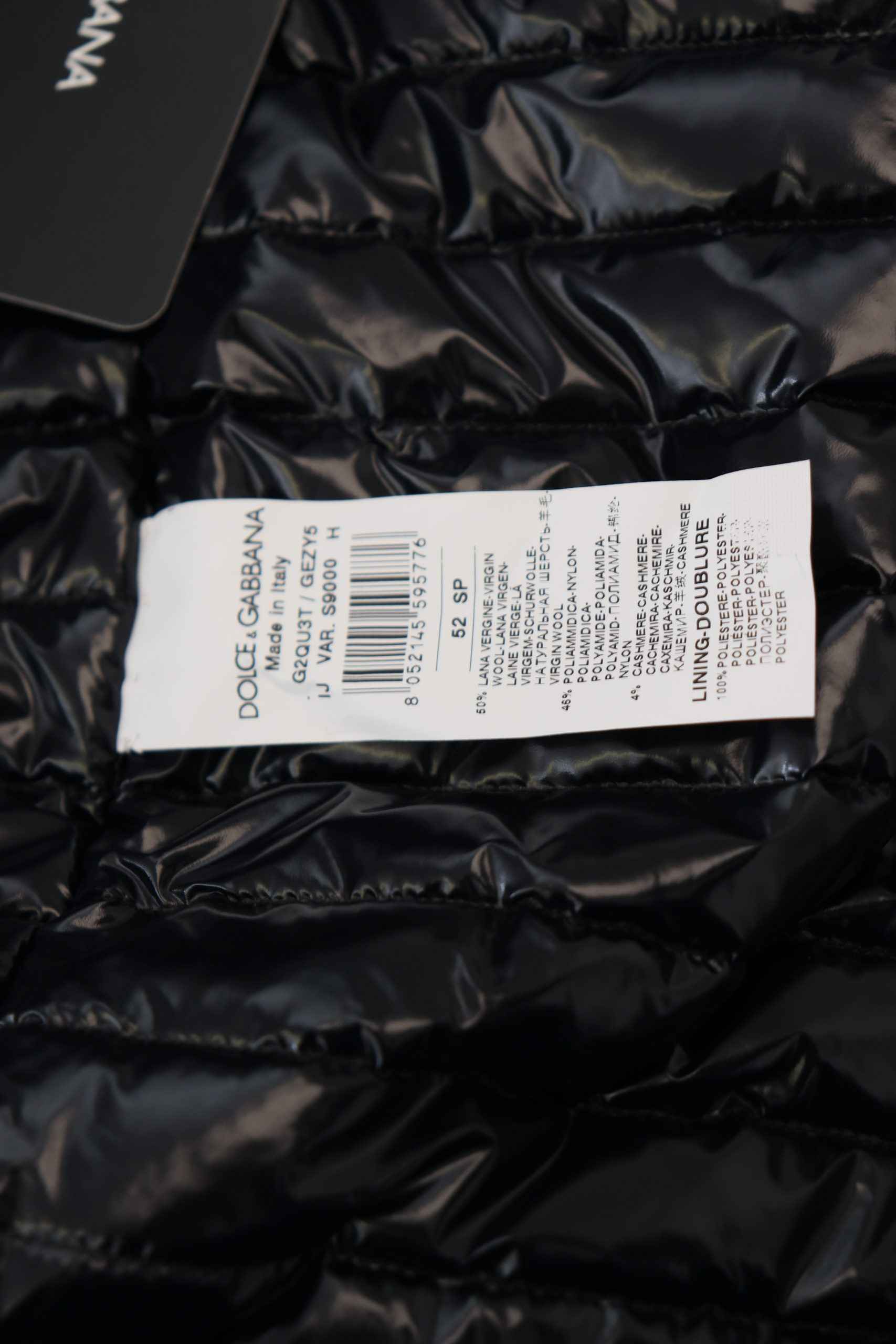 Dolce & Gabbana Black Wool Collared Full Zip Jacket