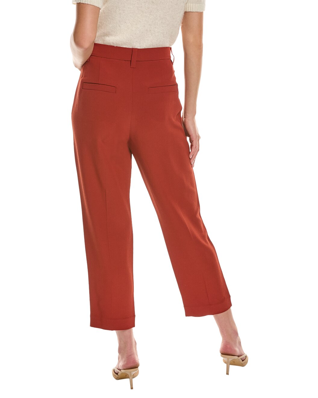 BRUNELLO CUCINELLI WOMEN'S RUST TAPERED HIGH WAIST TROUSERS