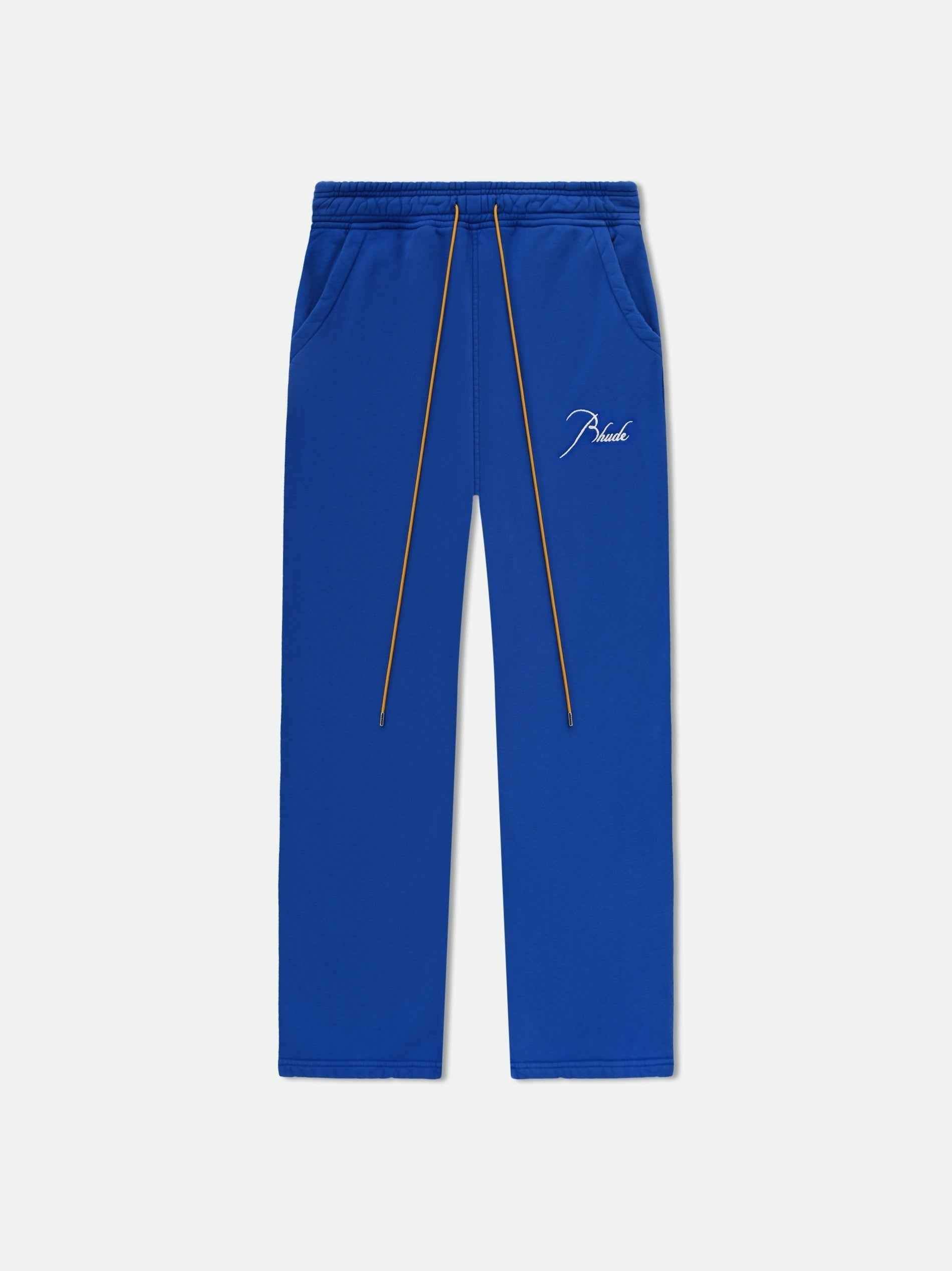 RHUDE MEN'S COBALT BLUE SWEATPANTS WITH DRAWSTRING